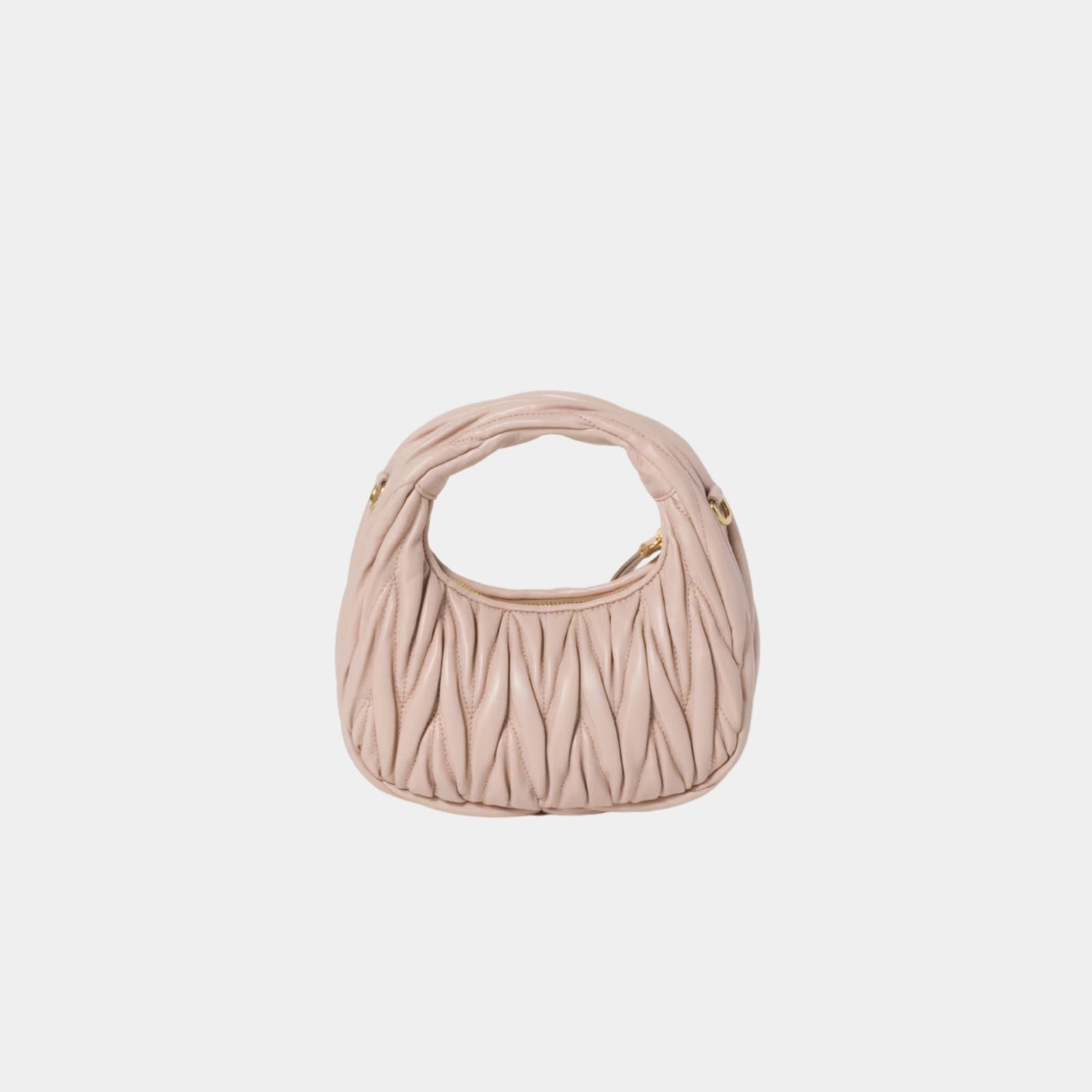 Miu Miu Wander Matelasse Nappa Leather Hobo Mini Bag, Powder Pink, Back