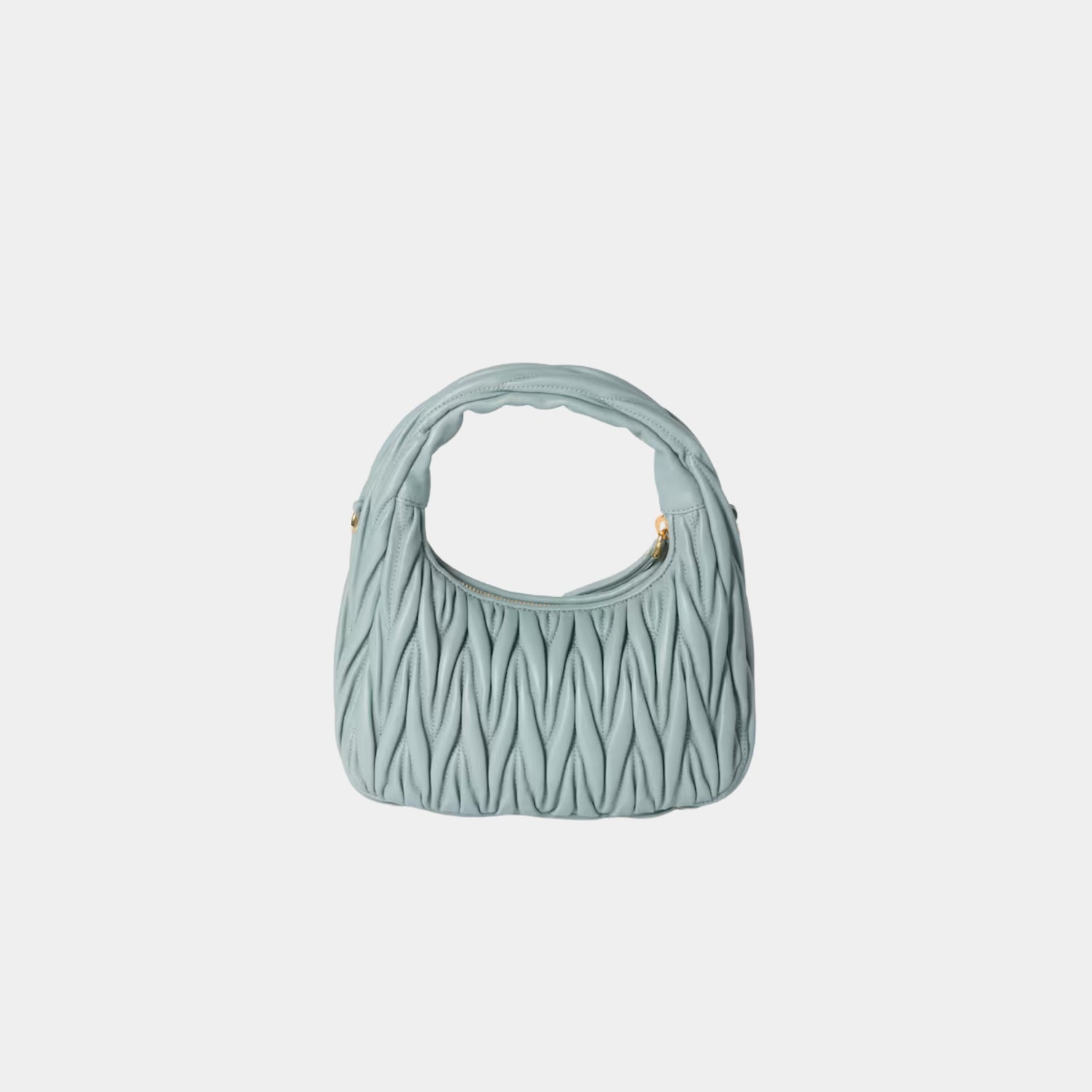 Miu Miu Wander Matelasse Nappa Leather Hobo Small Bag, Powder Blue, Back