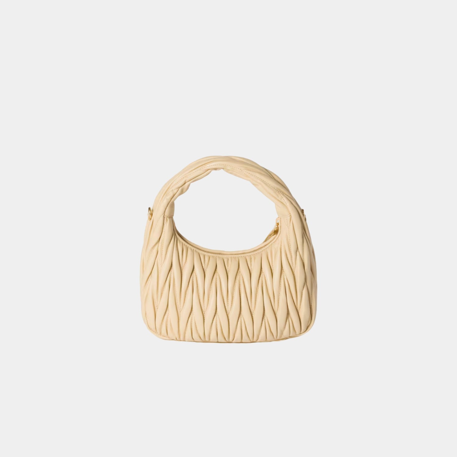 Miu Miu Wander Matelasse Nappa Leather Hobo Small Bag, Soy Green, Back
