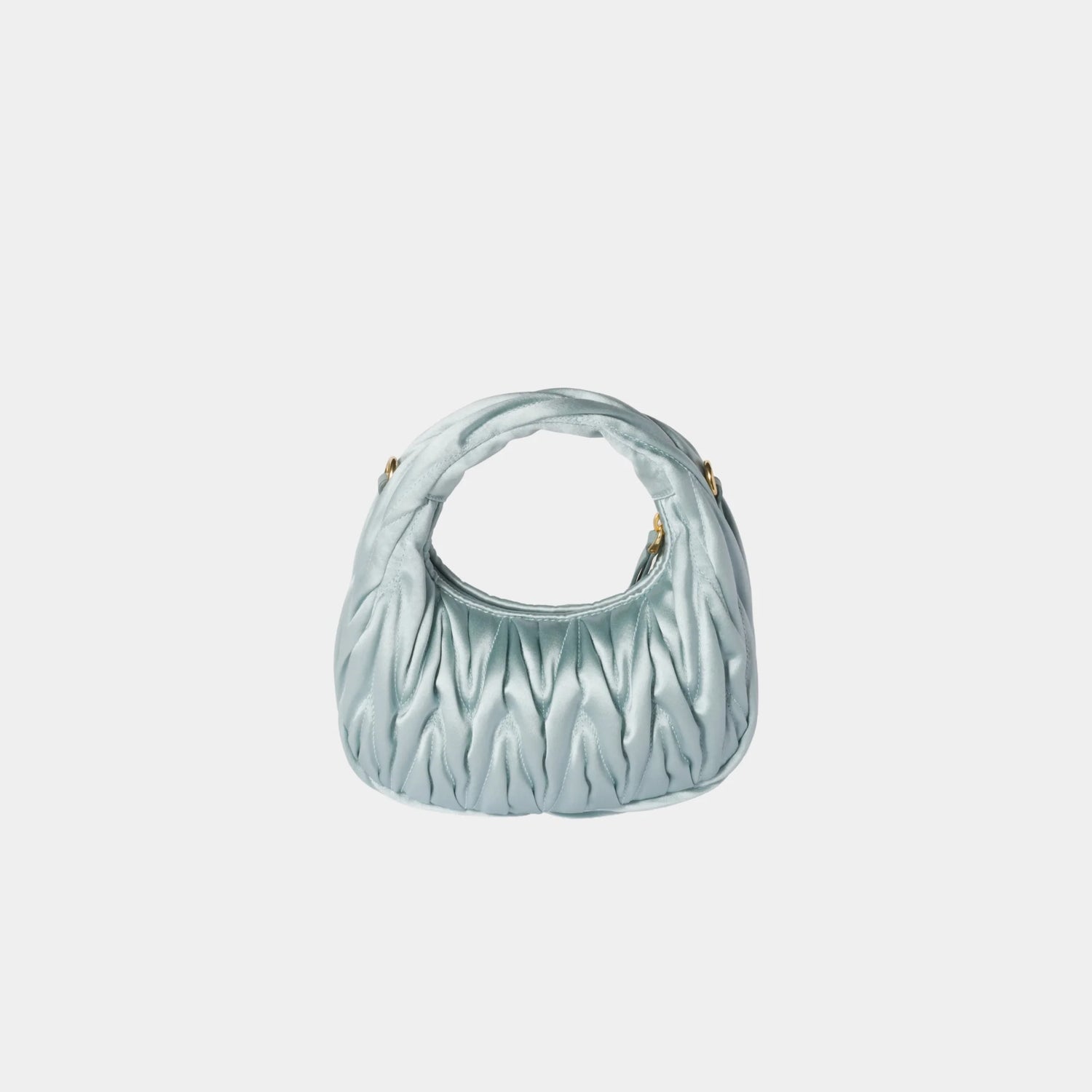 Miu Miu Wander Matelasse Satin Mini Bag, Lake Blue, Back