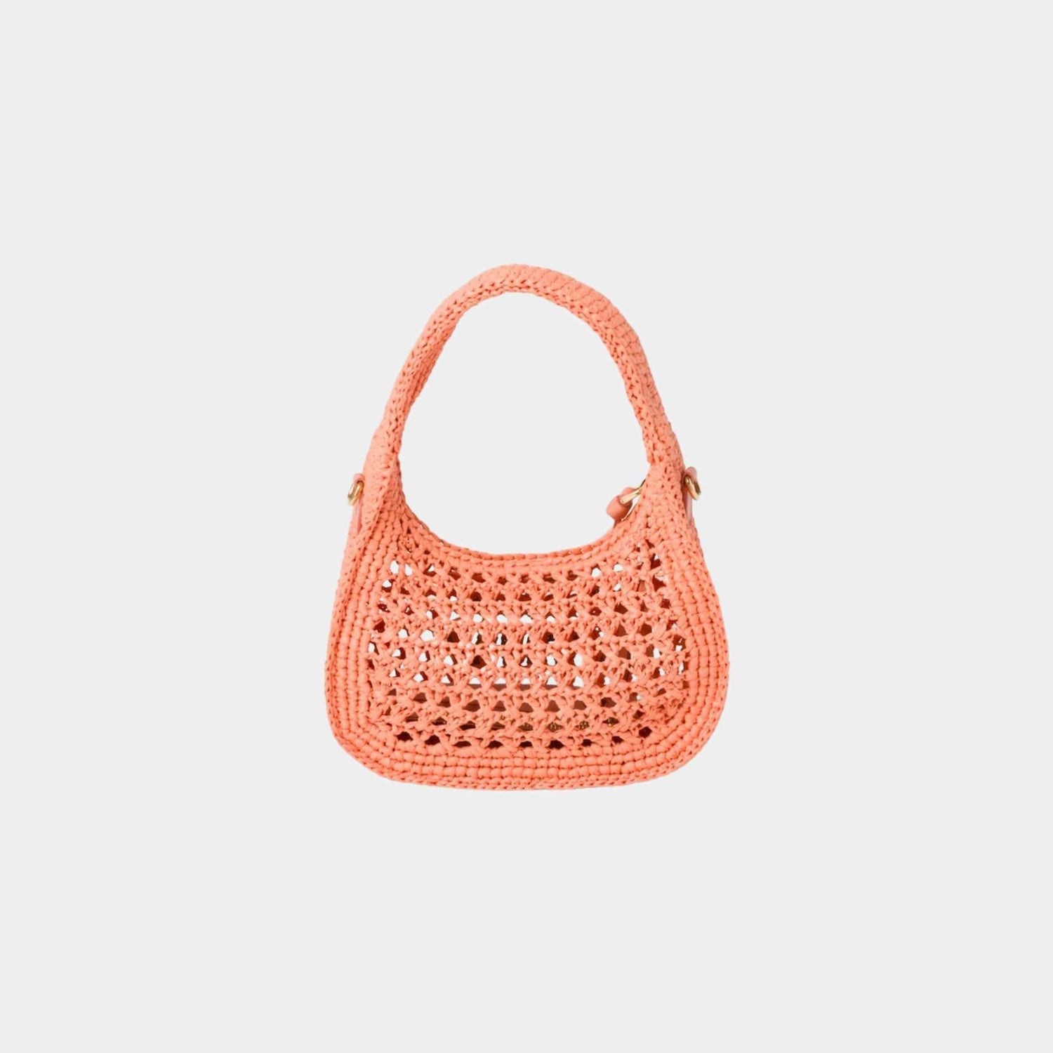 Miu Miu Wander Woven Fabric Hobo Bag, Tulip and Cognac, Back View