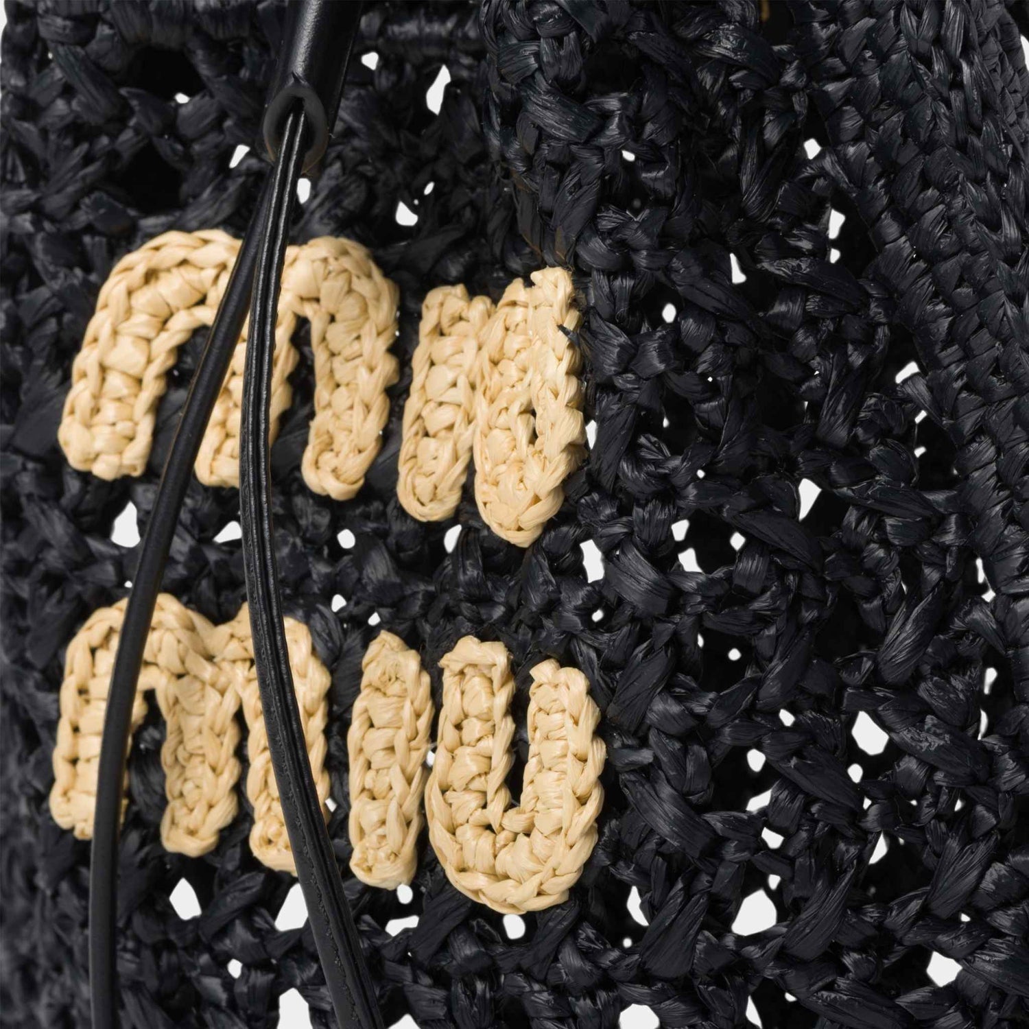 Miu Miu Woven Fabric Mini-Bag, Black/Tan, Close View