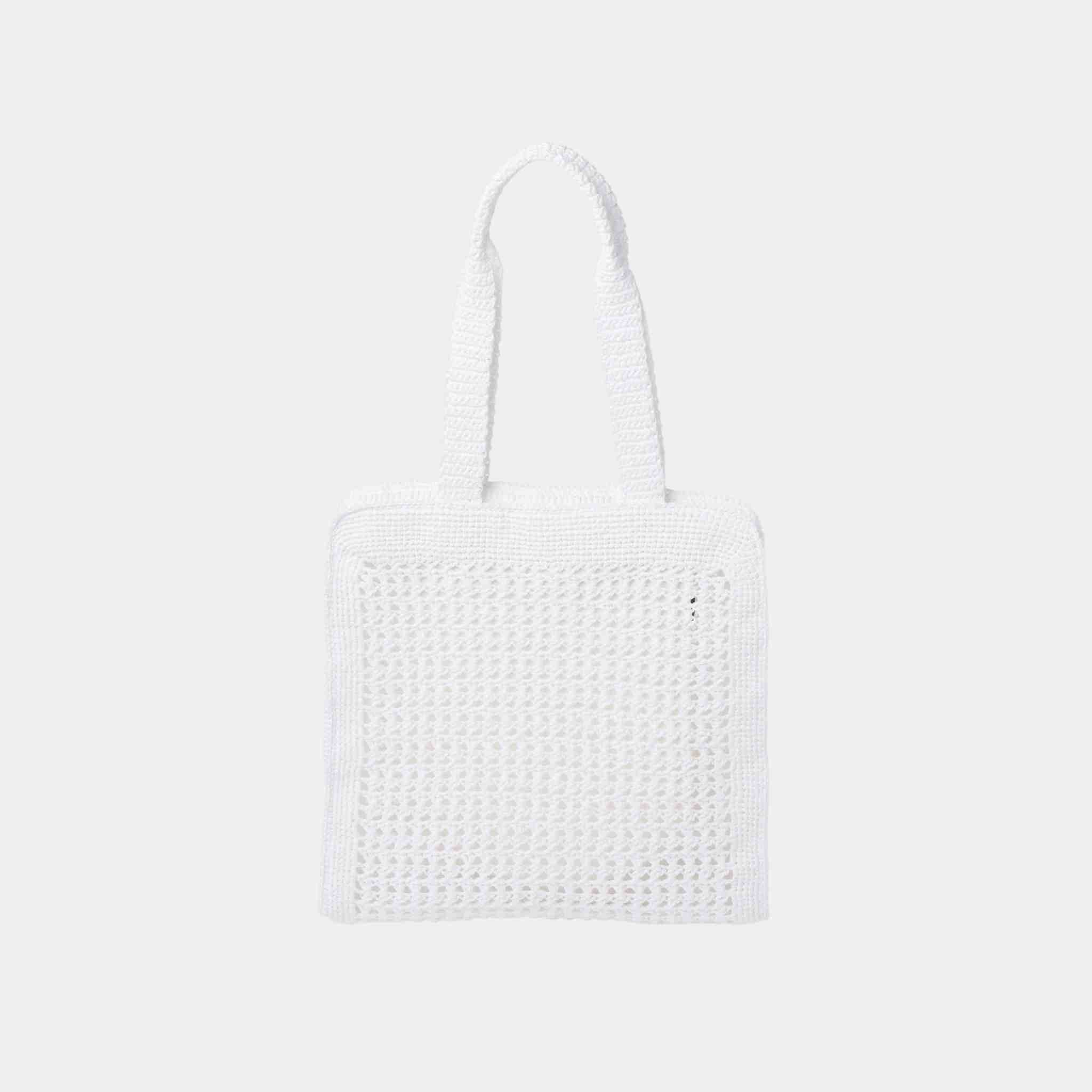 Miu Miu Woven Fabric Tote Bag, White And Beige, Back