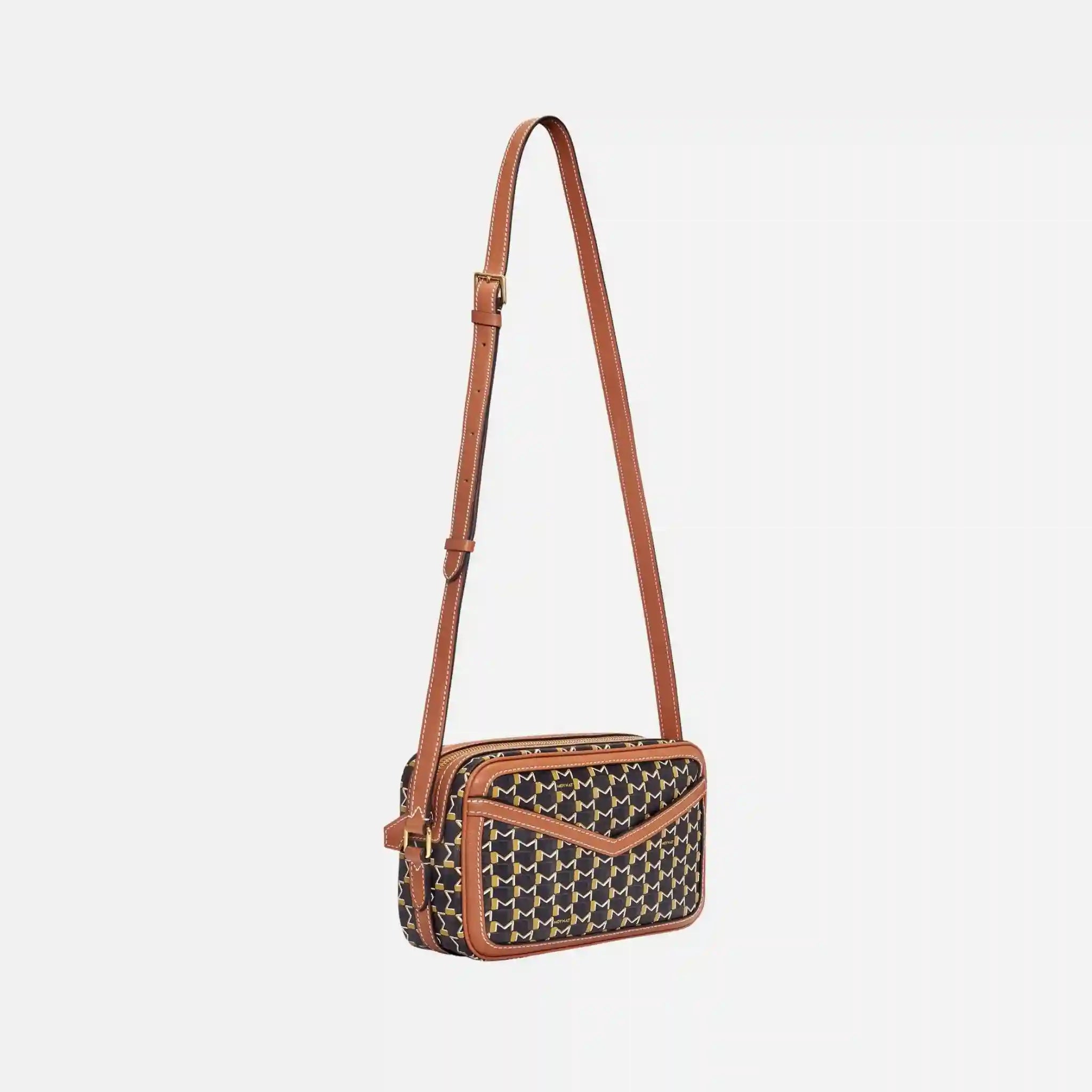 Moynat Camera Bag, Brown, Side