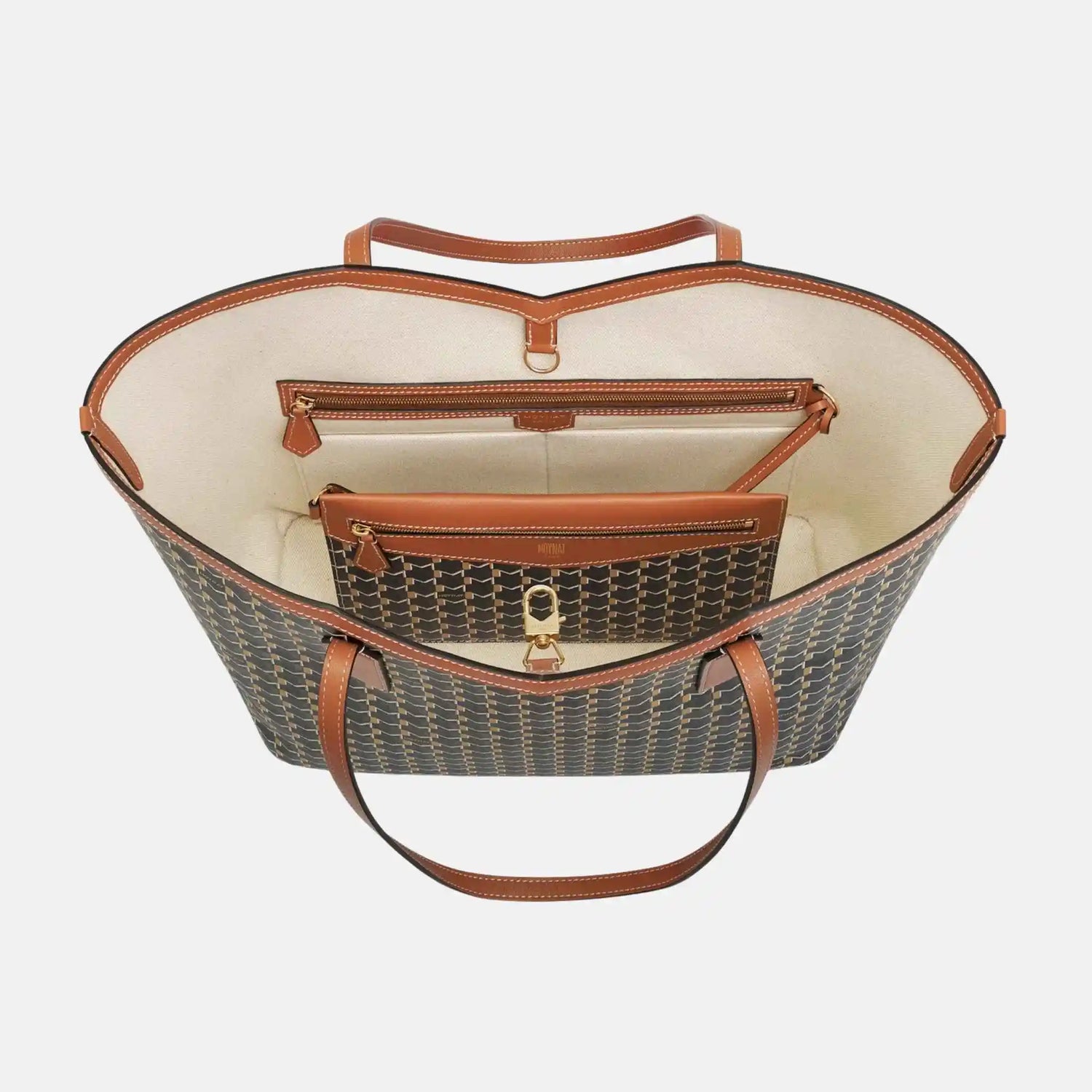 Moynat M Tote GM, Brown, Inside