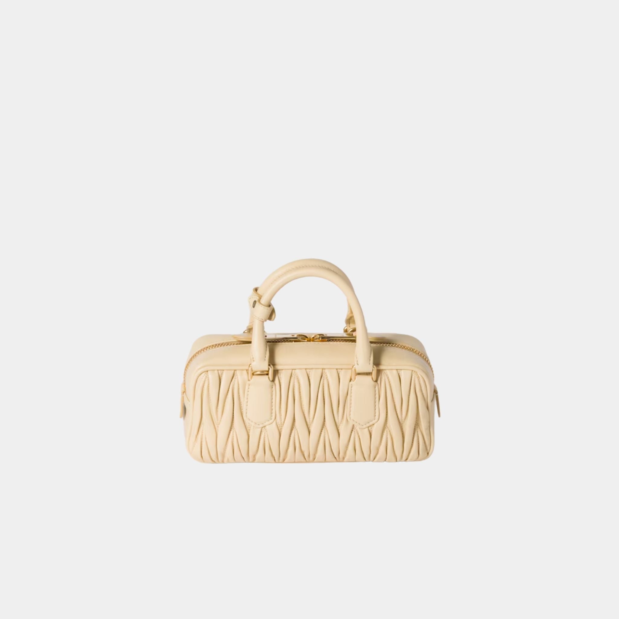 Miu Miu Arcadie Matelassé Nappa Leather Bag, Soy Green, Back