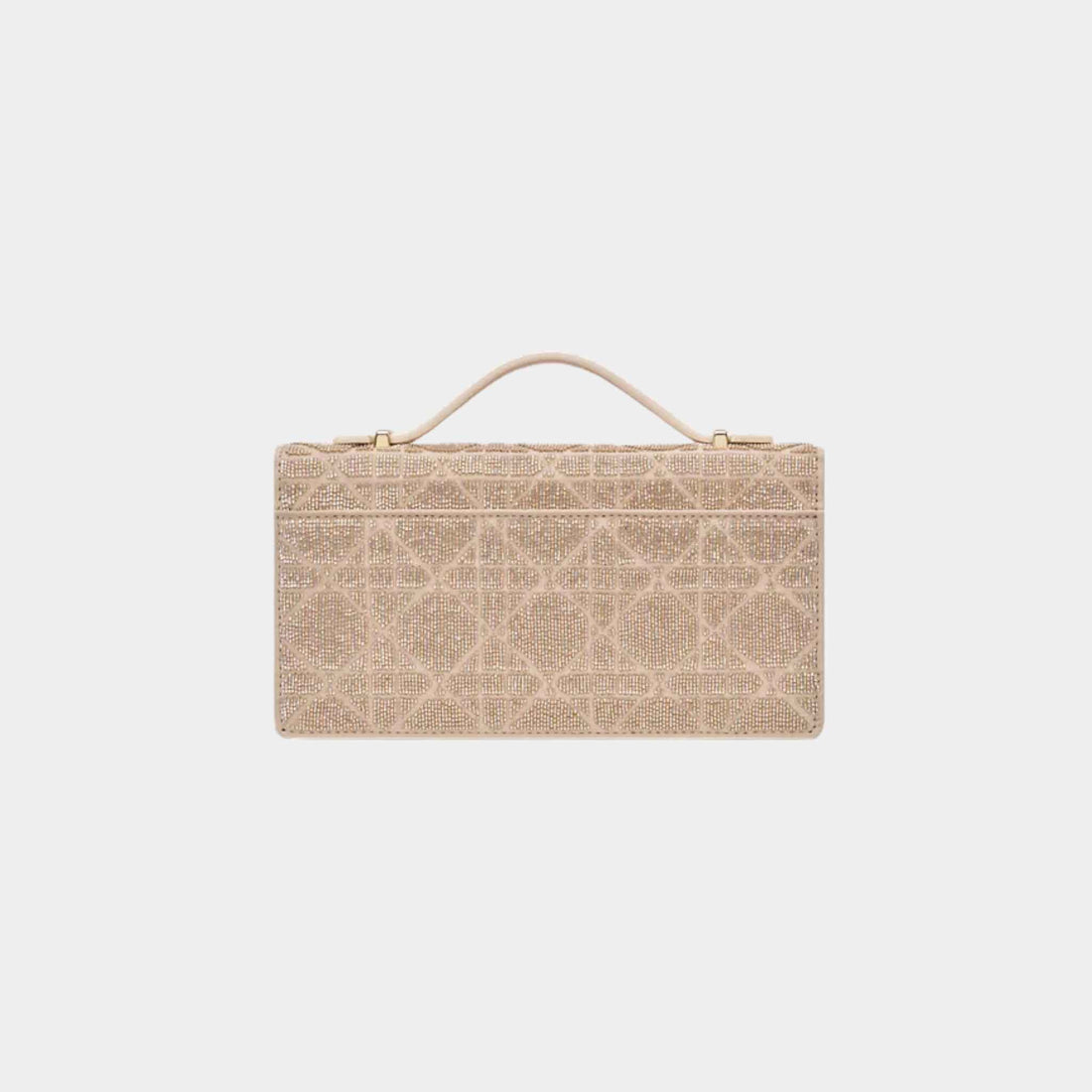 Dior Or My Dior Mini Bag Microbead-Embroidered Cotton, Caramel Beige, Back
