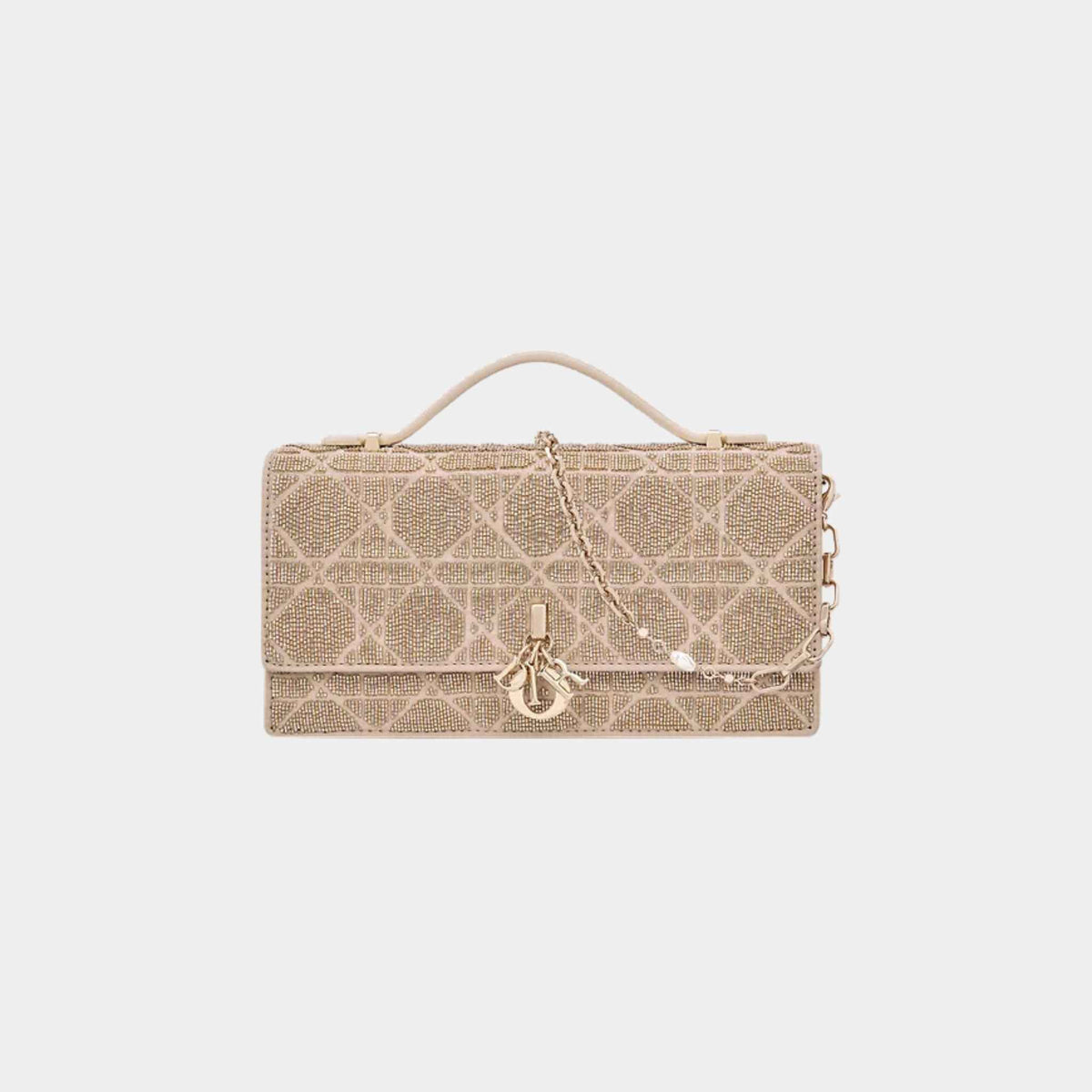 Or My Dior Mini Bag Microbead-Embroidered Cotton