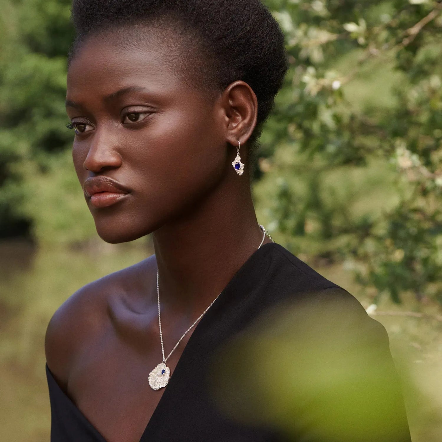 Loveness Lee Nameko Emerald Earring, Model , Silver 