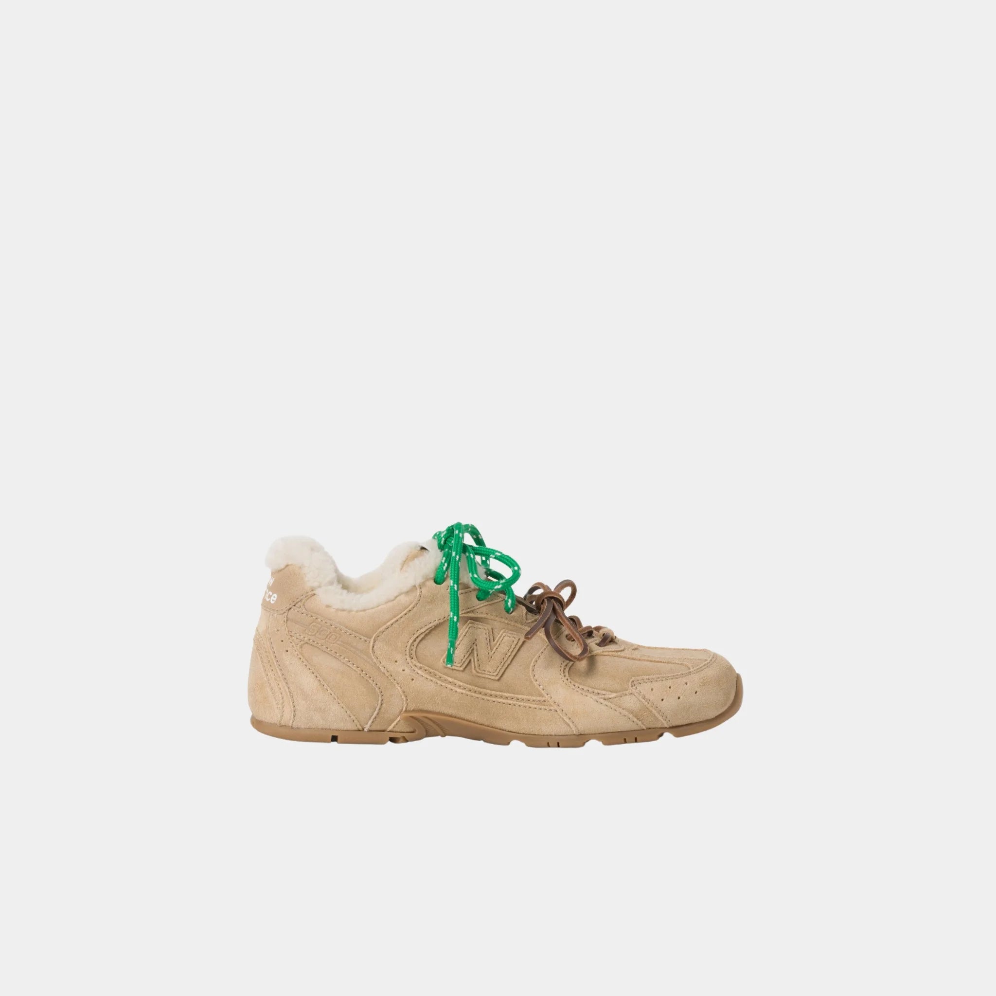 New Balance X Miu Miu 530 SL Bleached Leather Sneakers, Ecru, Side