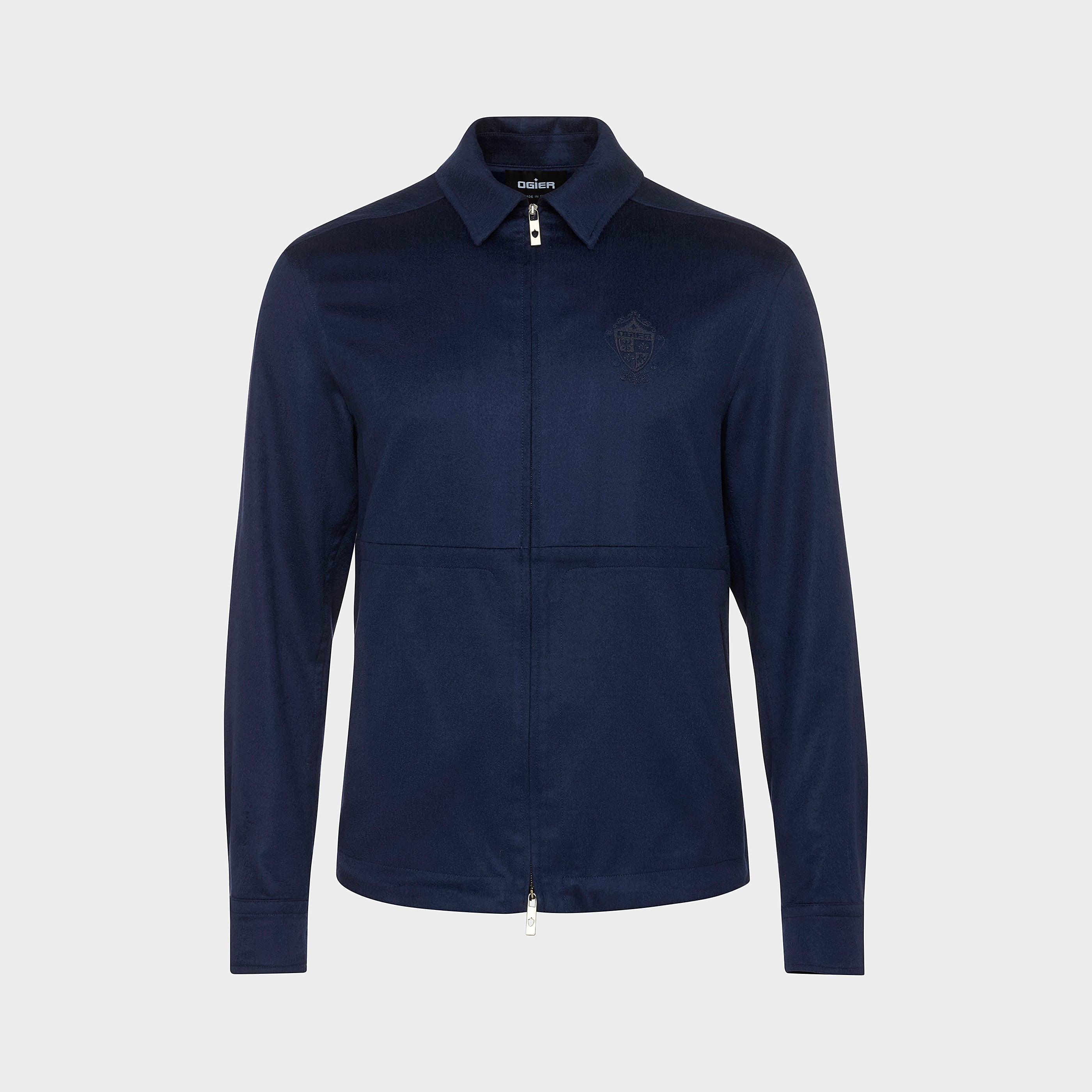 Ogier Aosta Cashmere Overshirt Navy , Front