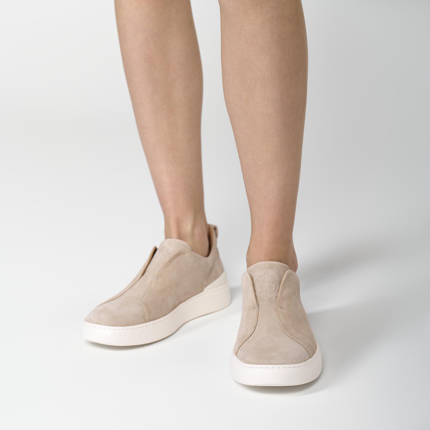 Ogier Bergamo Sneakers Suede Light beige, Front