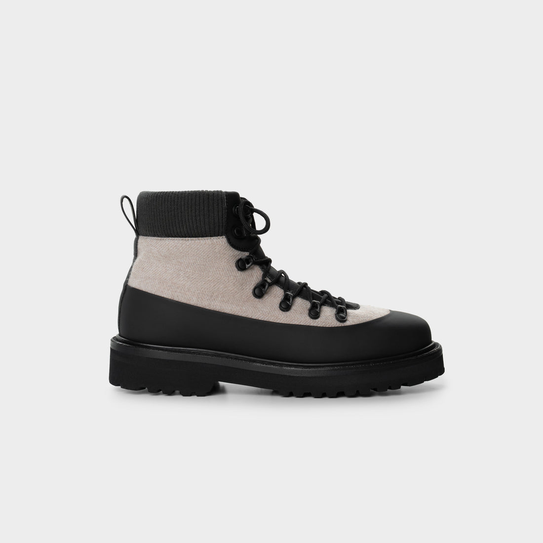 Manhattan Boots in Cashmere & Calfskin leather, beige Side