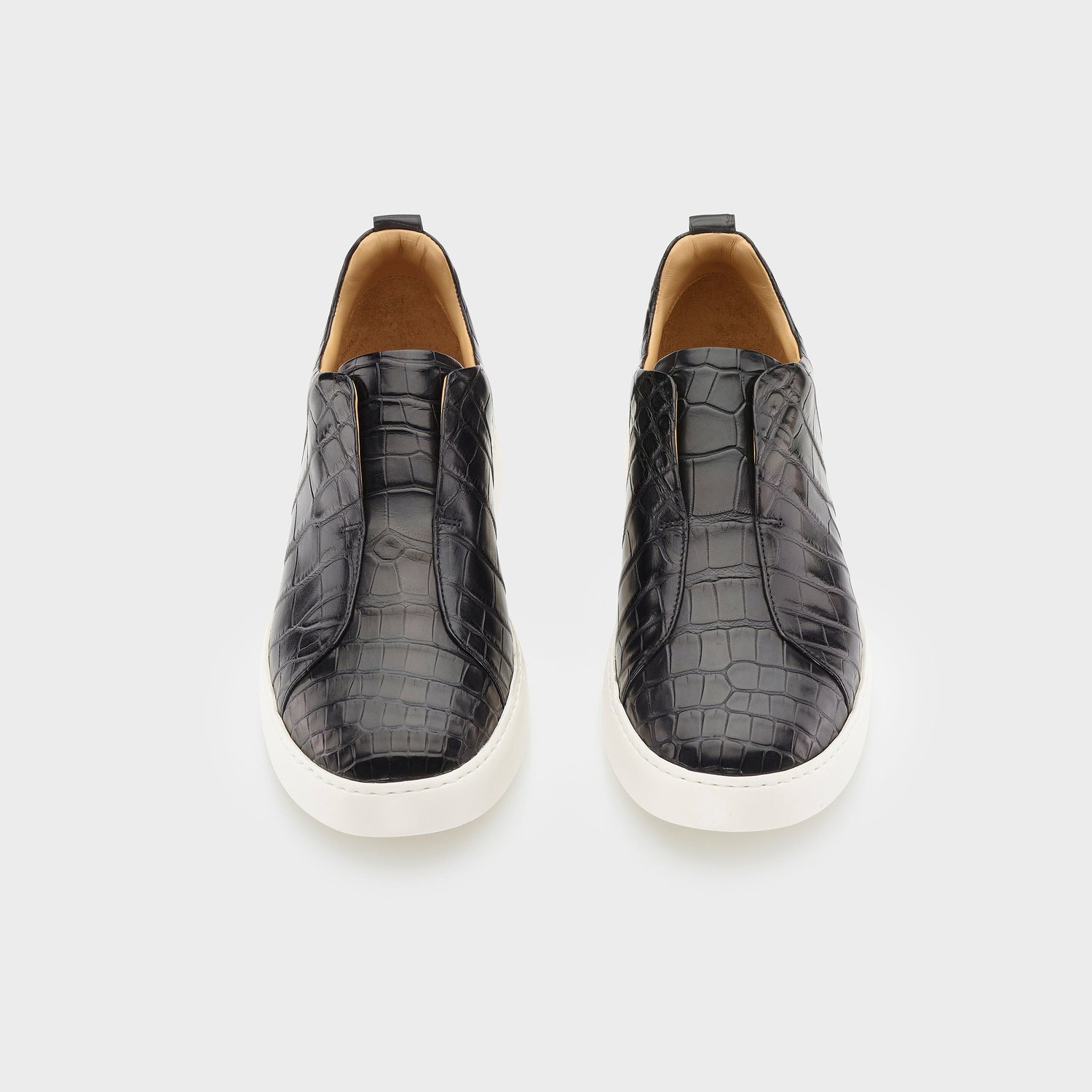 Ogier Milan Alligator Sneakers Black Front