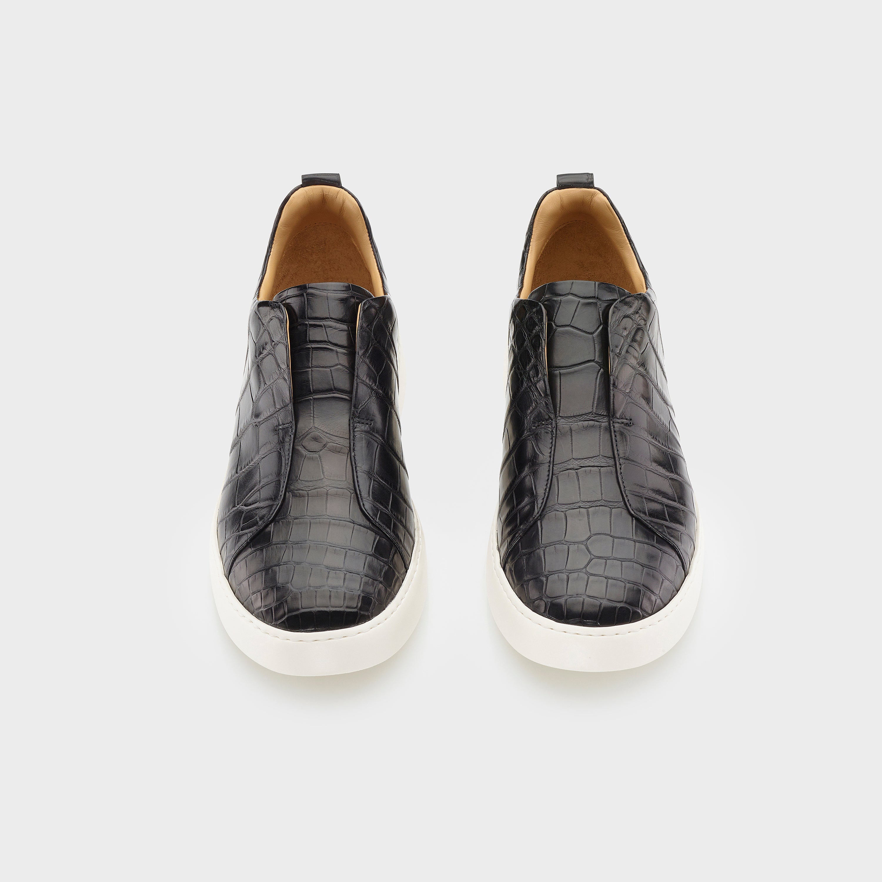 Ogier Milan Alligator Sneakers Black Front