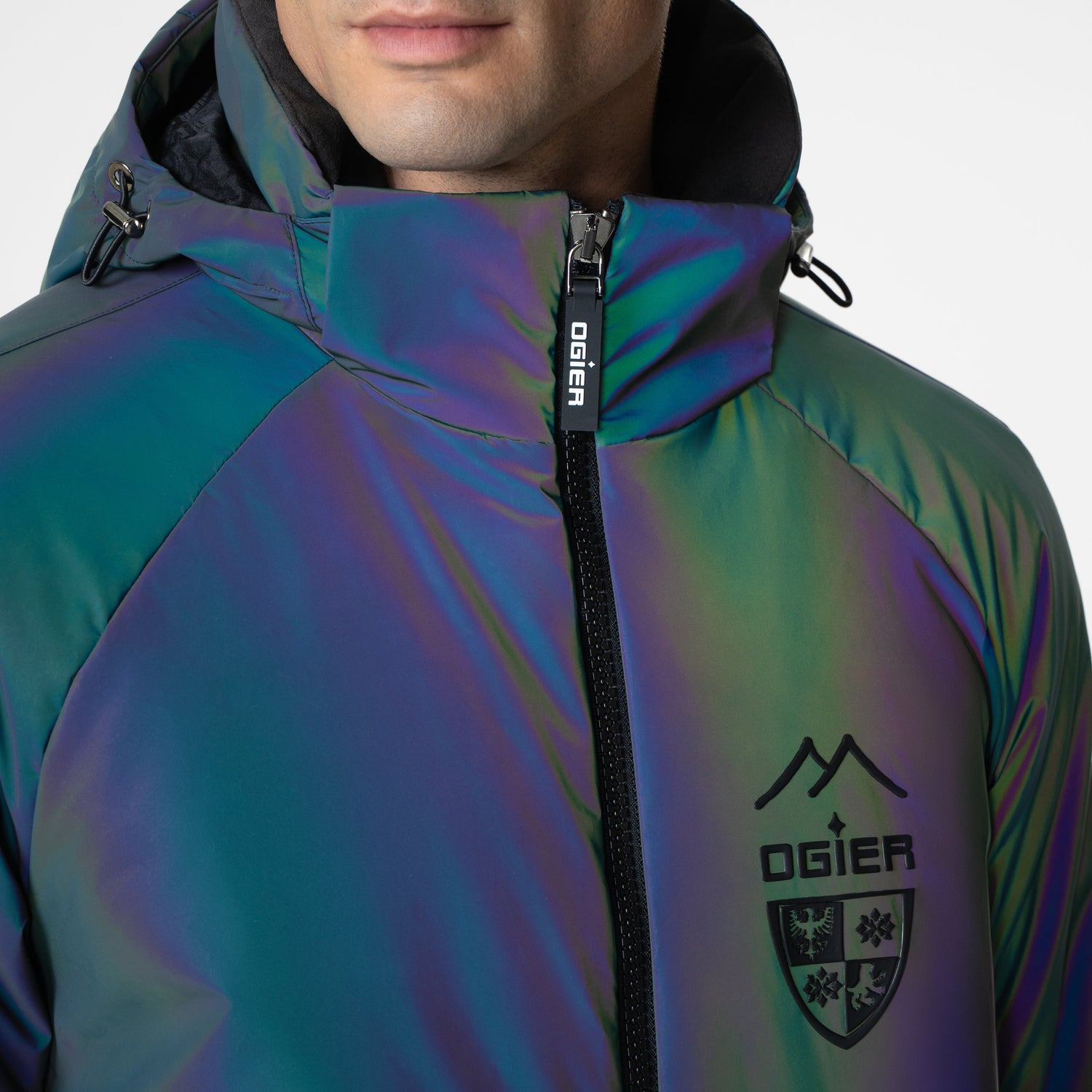 Tokyo Reflectant Ski Jacket model closeup
