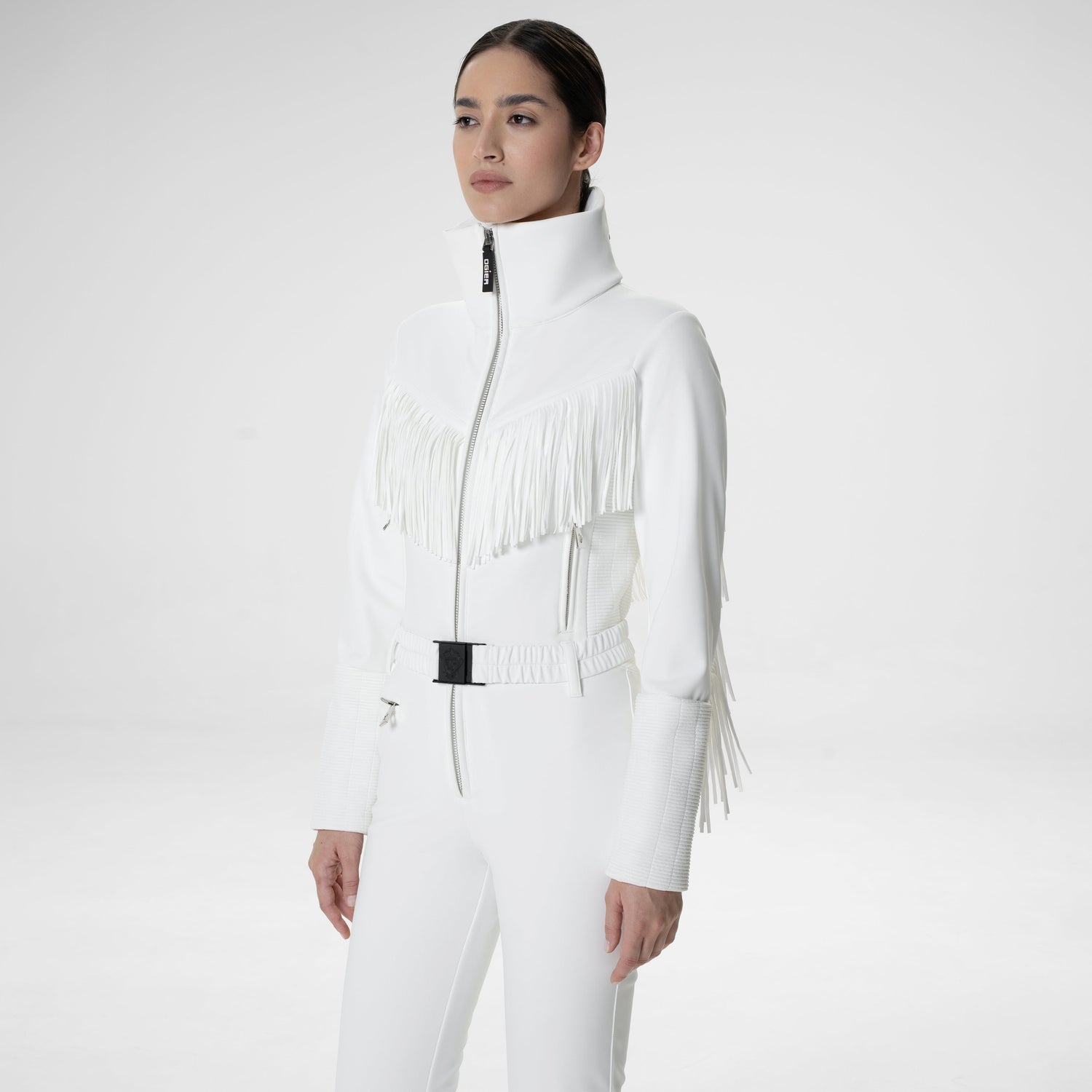 Orgier Tuta Tassel Ski One Piece, White , Side Model 