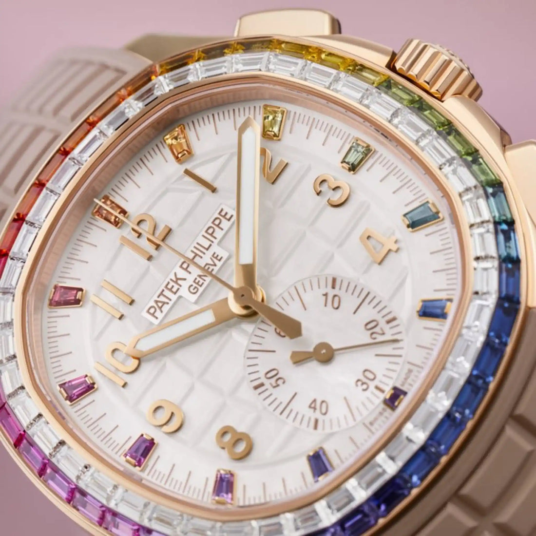 Patek Philippe Aquanaut Luce Rainbow Chronograph 7968/300R-001، الميناء
