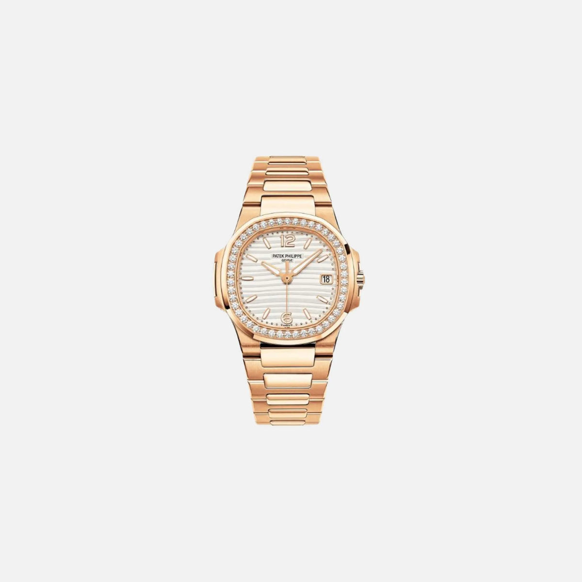 ساعة Nautilus ذهب وردي مرصعة بالماس Ref. 7010/1R-011