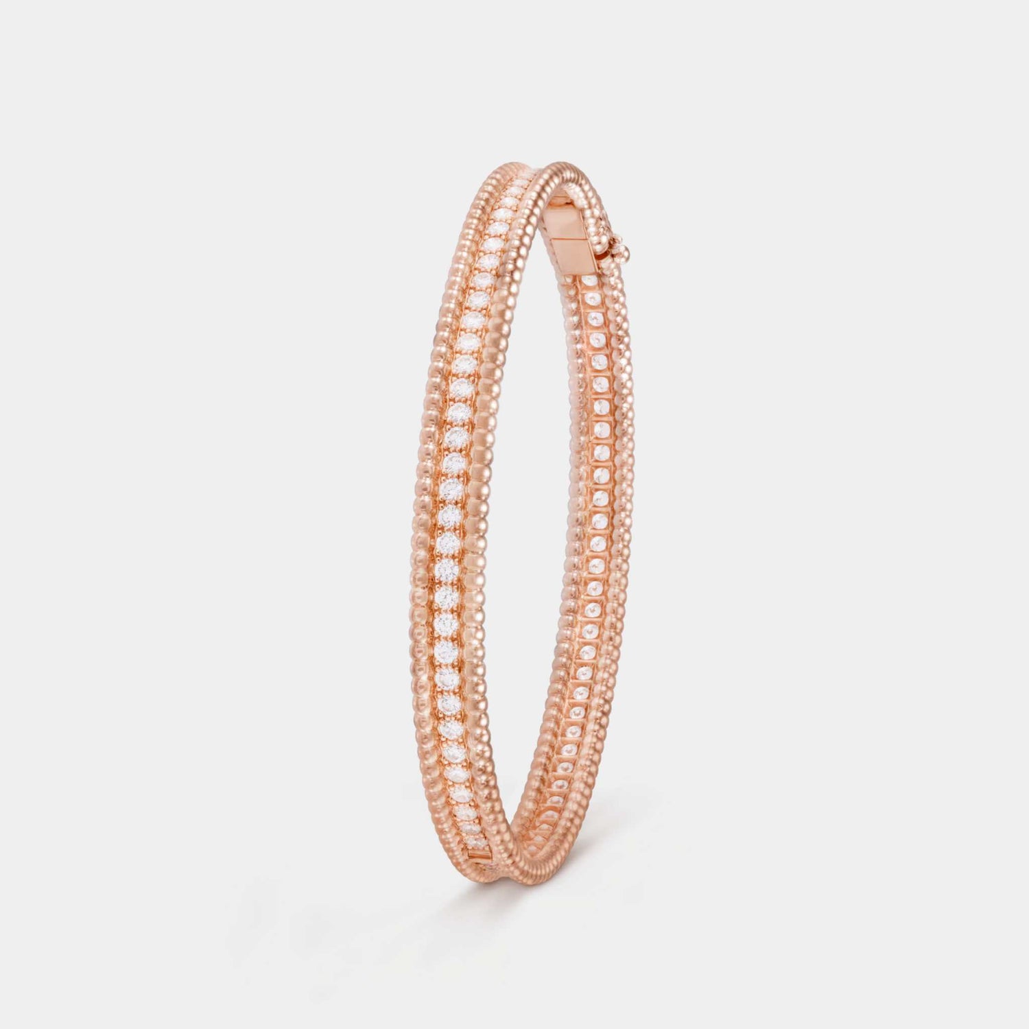 Perlée Diamonds Bracelet 1 Row Medium Model Rose Gold Diamond, Front