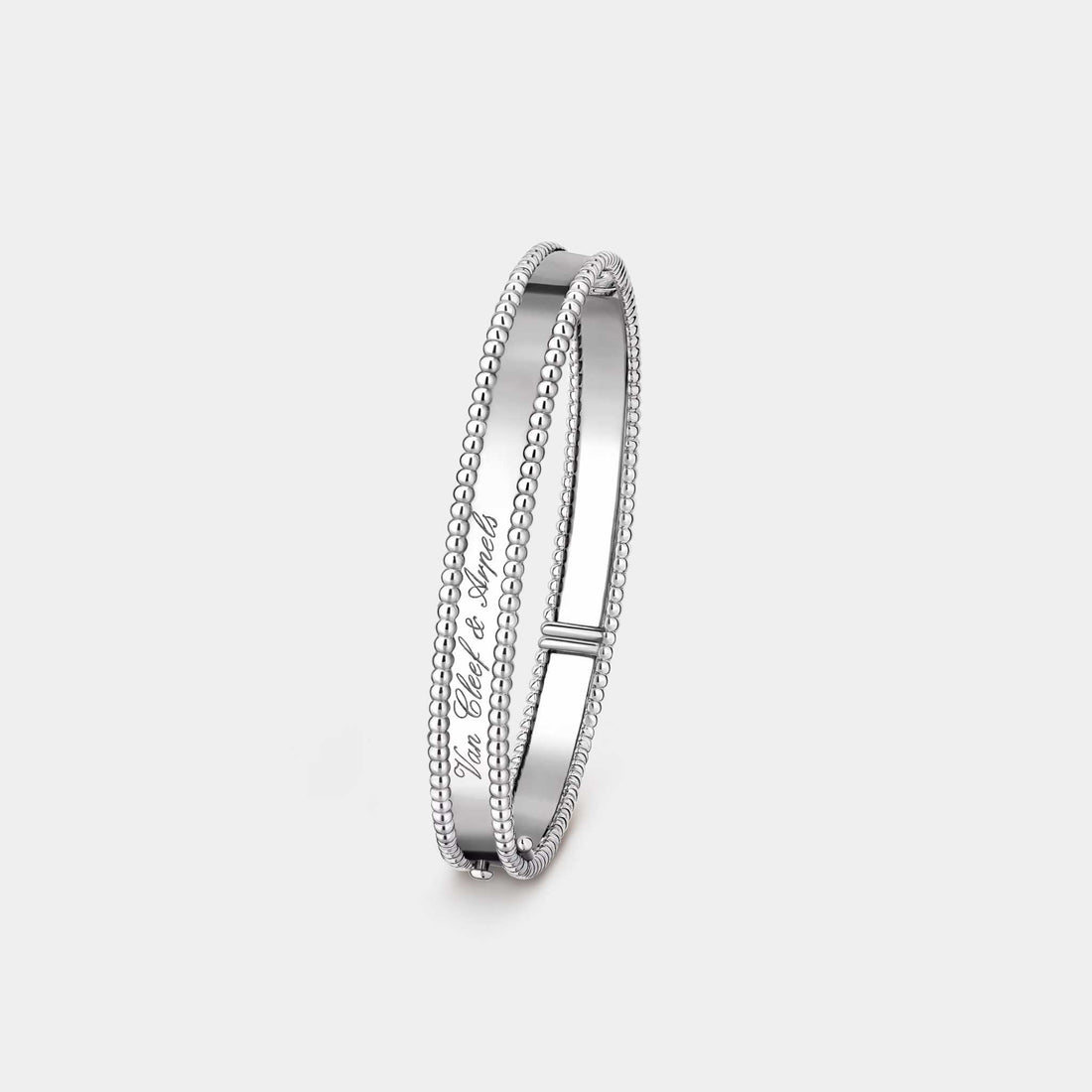 Perlée Signature Bracelet Medium Model White Gold, Front