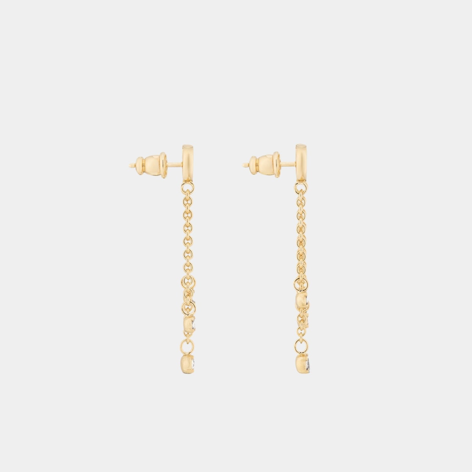 Dior Petit Cd Treasure Earrings Gold Finish Metal And Silver-Tone Crystals, Side