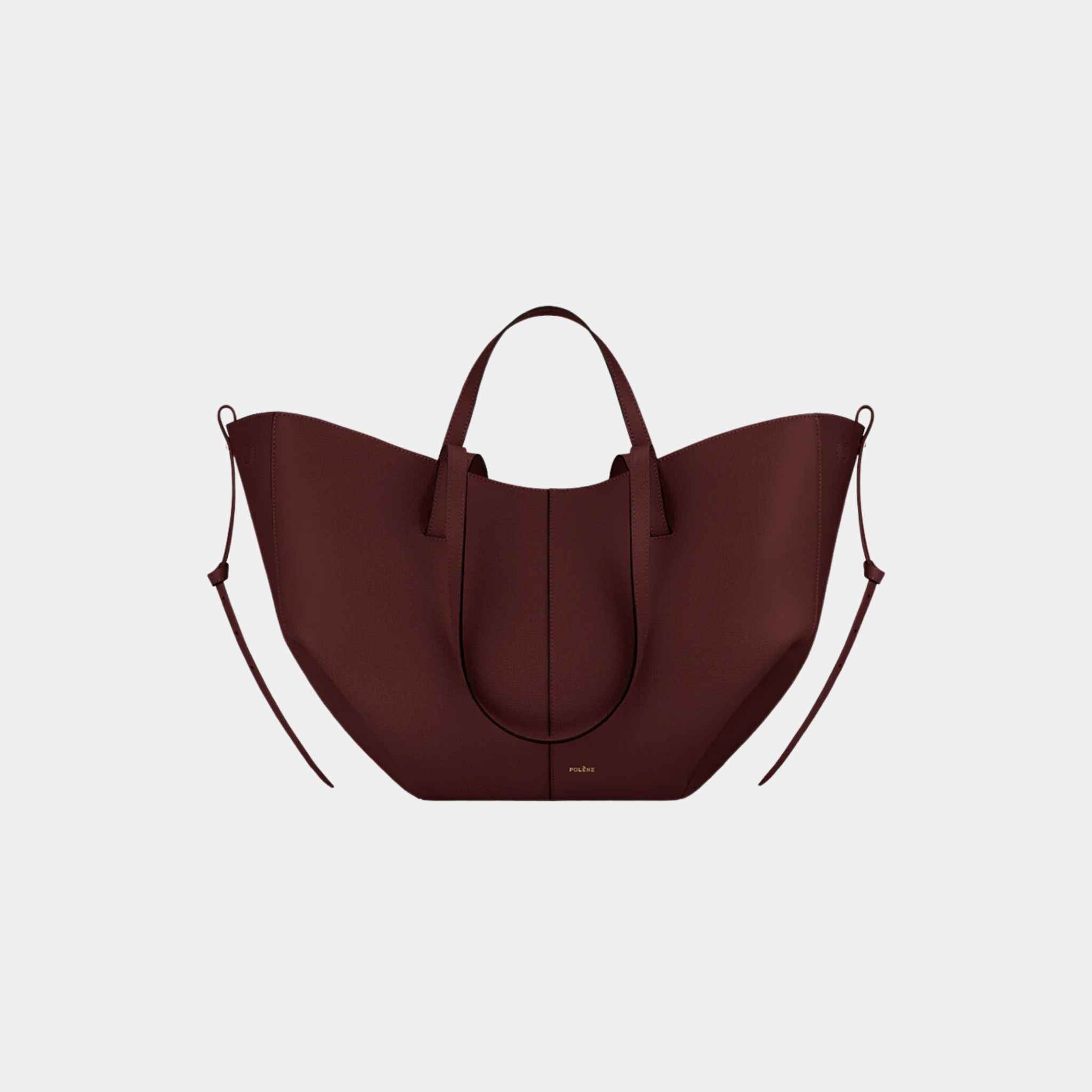 Polene Cyme Handbag, Black Cherry, Front View