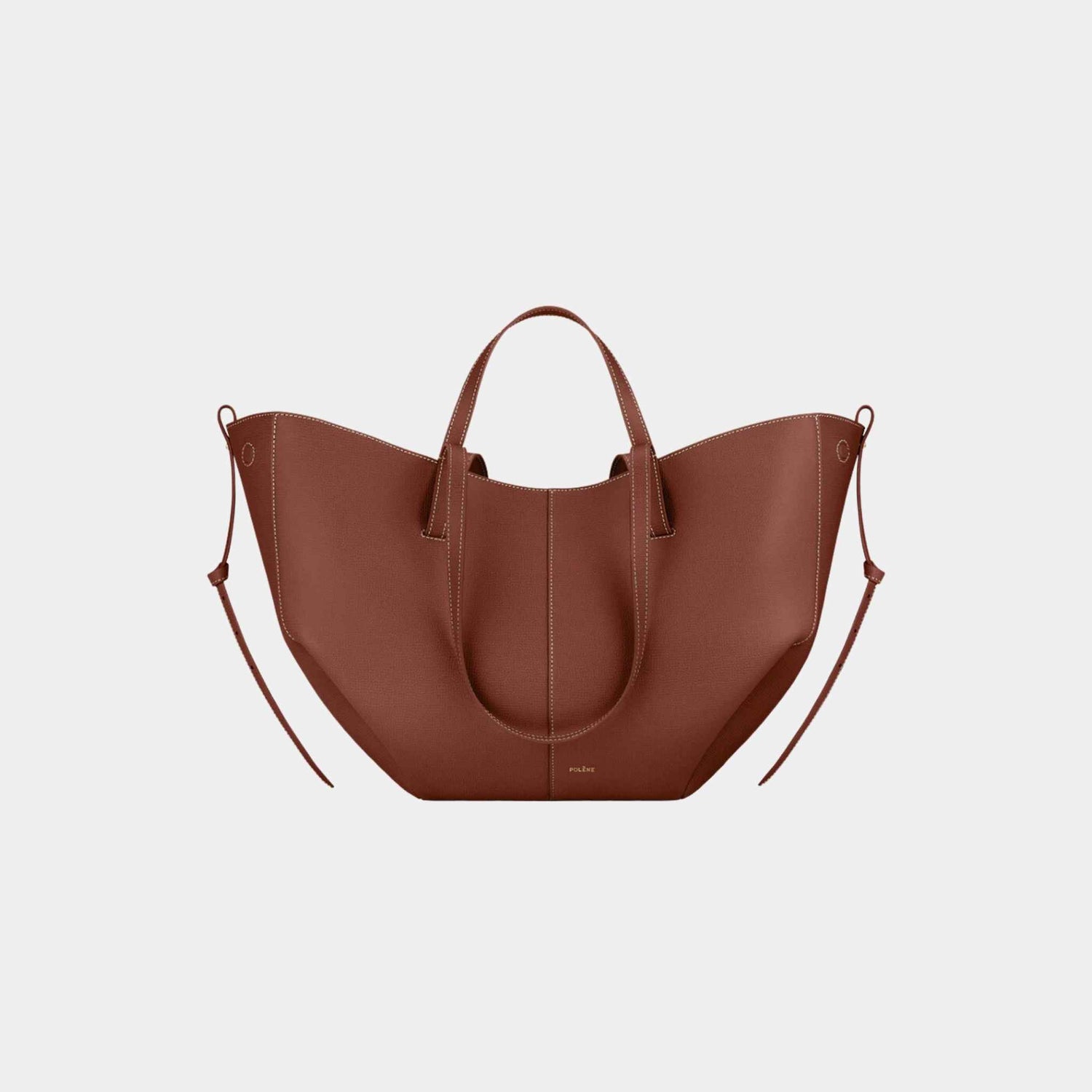 Polene Cyme Handbag, Cognac, Front View