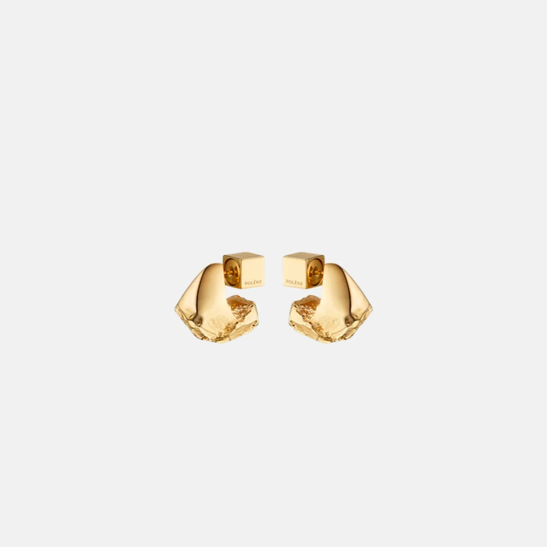 Polene Eroz Stud Earrings 24 Carat Gold Gilded Edition, Front