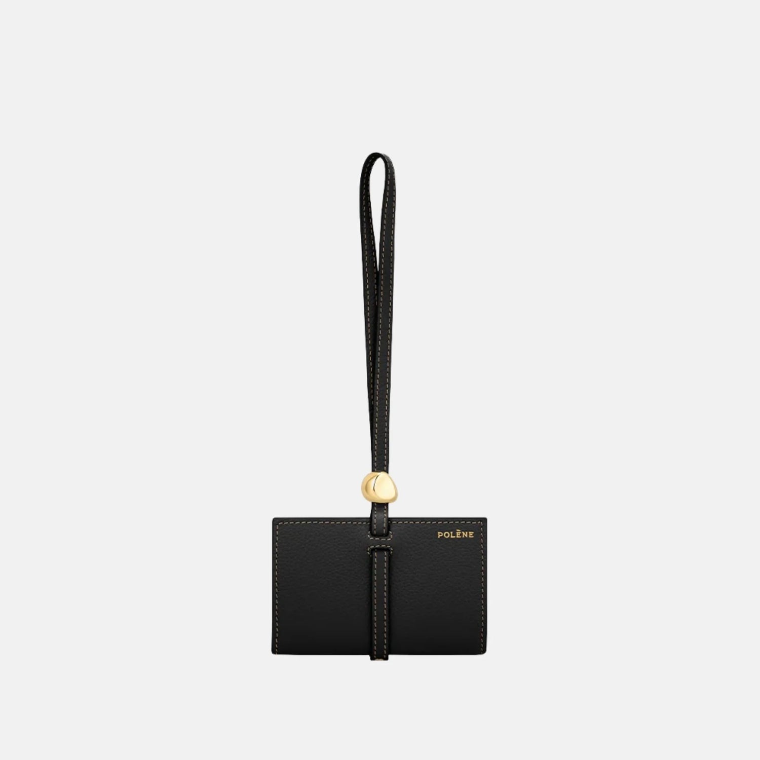 Polene Kaye Card Holder Textured Edition, Black