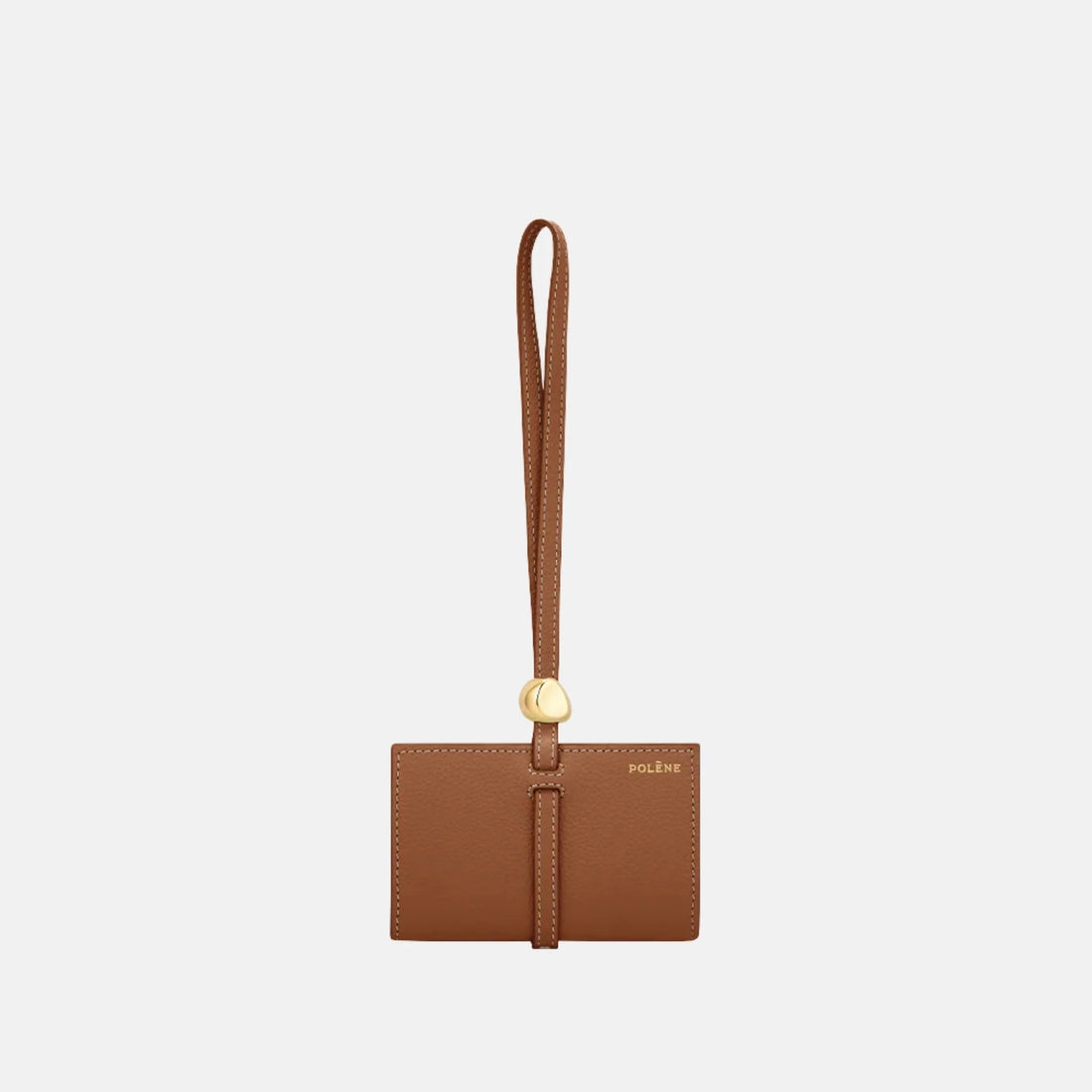 Polene Kaye Card Holder Textured Edition, Camel
