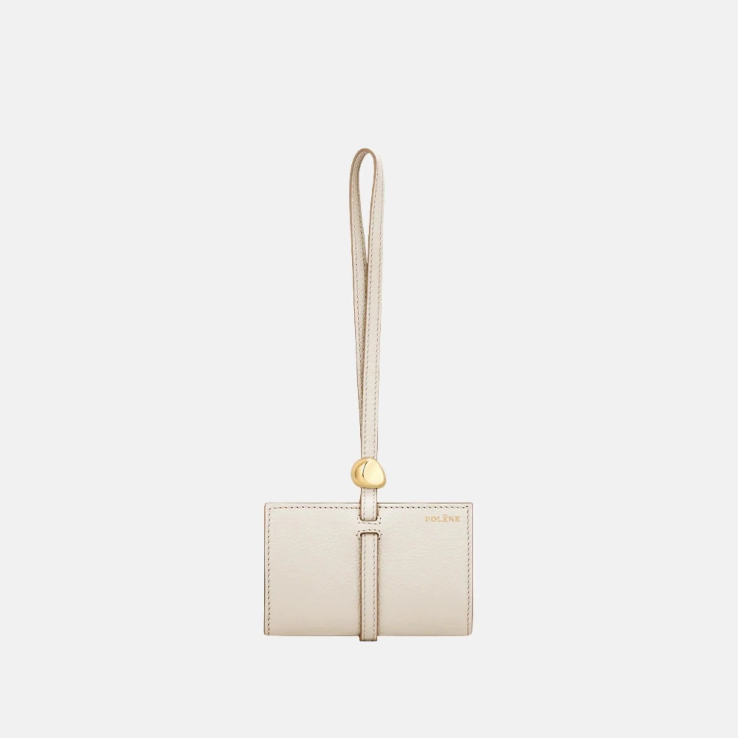 Polene Kaye Card Holder Textured Edition, Chalk