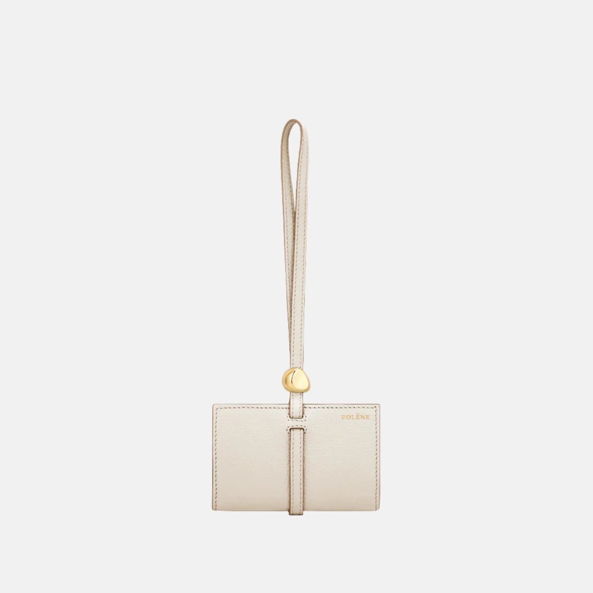 Polene Kaye Card Holder Textured Edition, Chalk