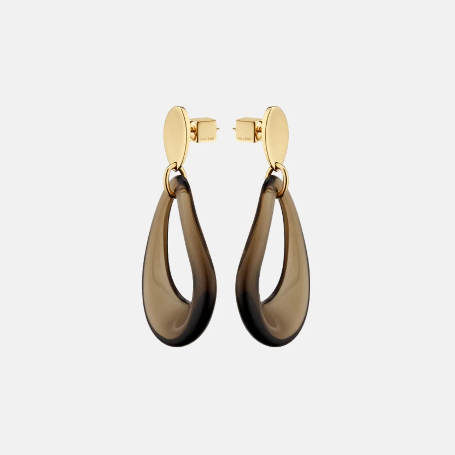 Polene Nae Drop Earrings Smoked Glass Edition, Side