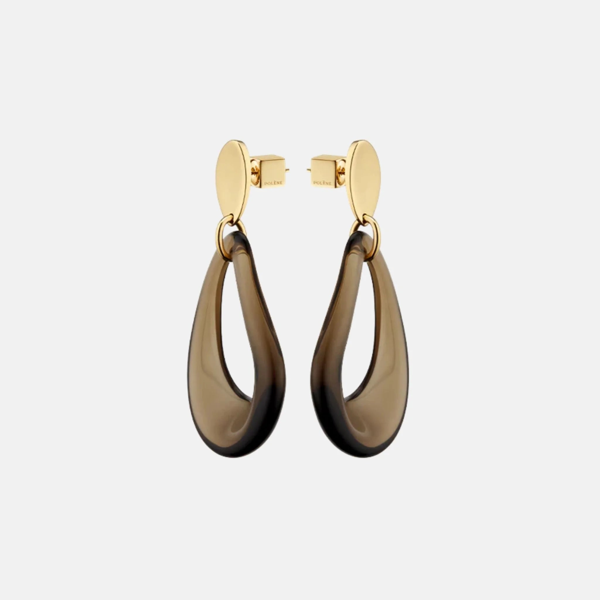 Polene Nae Drop Earrings Smoked Glass Edition, Side