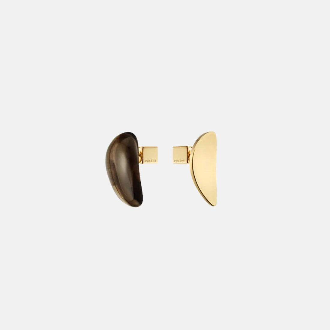 Polene Nae Stud Earrings Smoked Glass Edition, Side