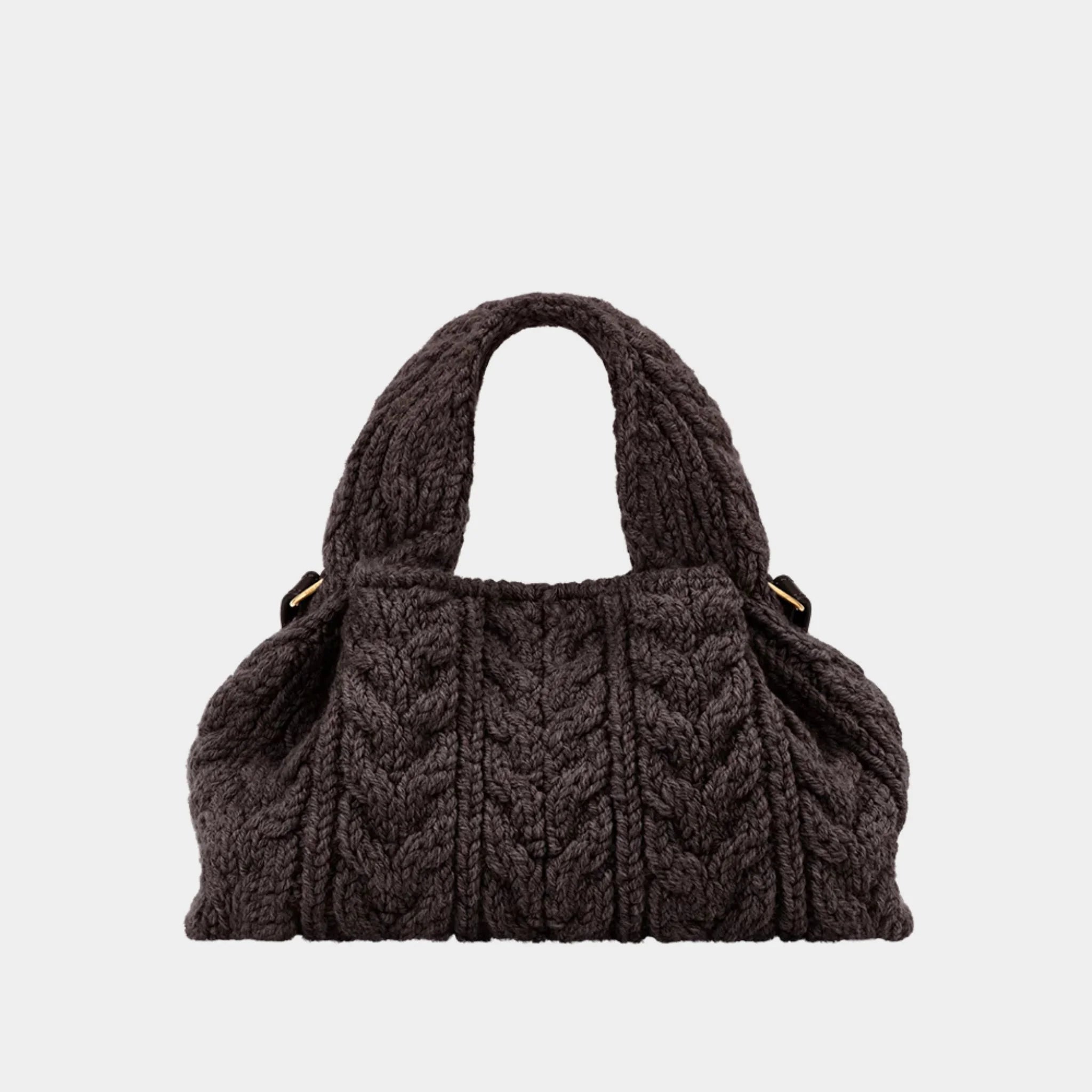 Polene Numero Neuf Mini Handbag, merino ebony