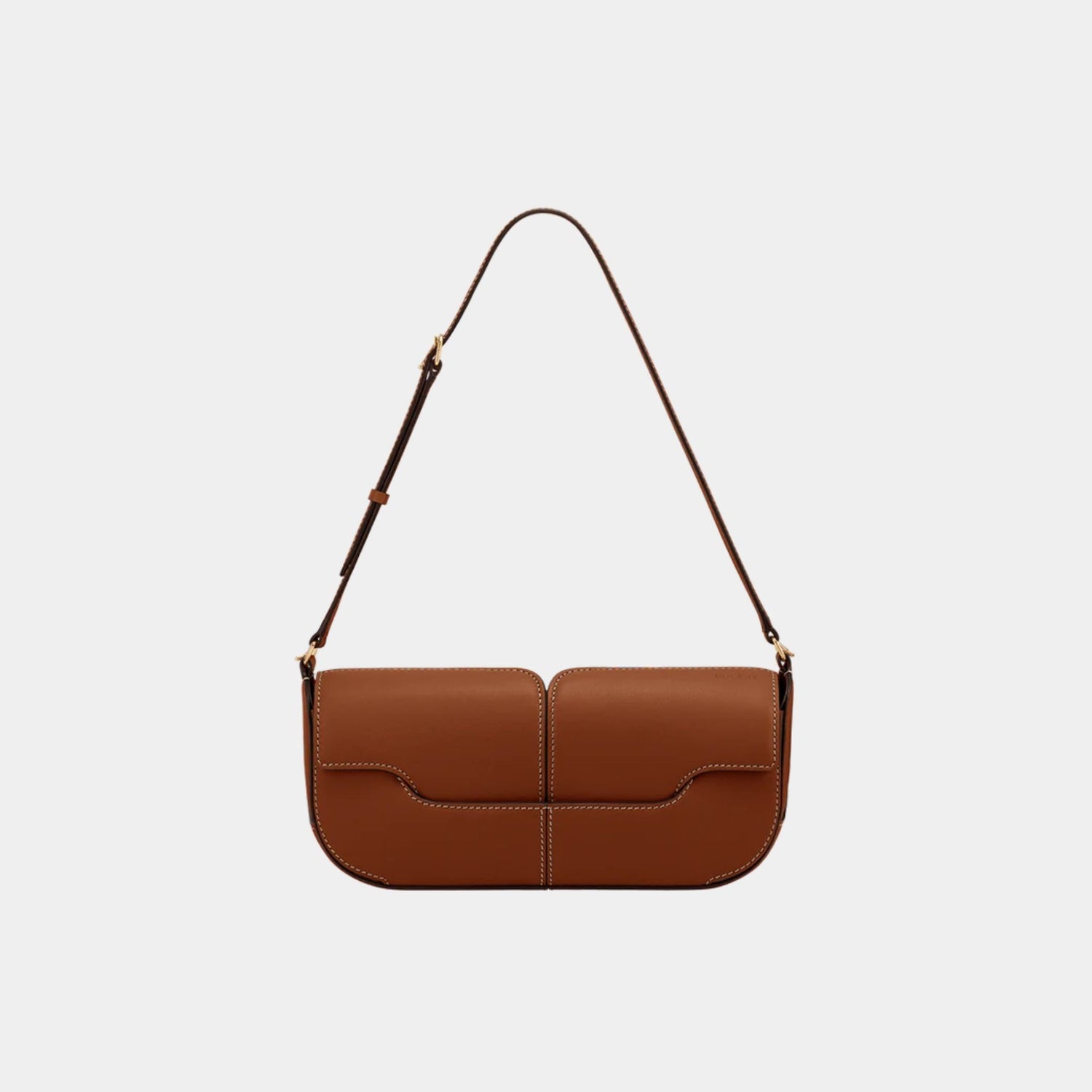 Polene Osmo Handbag, Cognac, Front