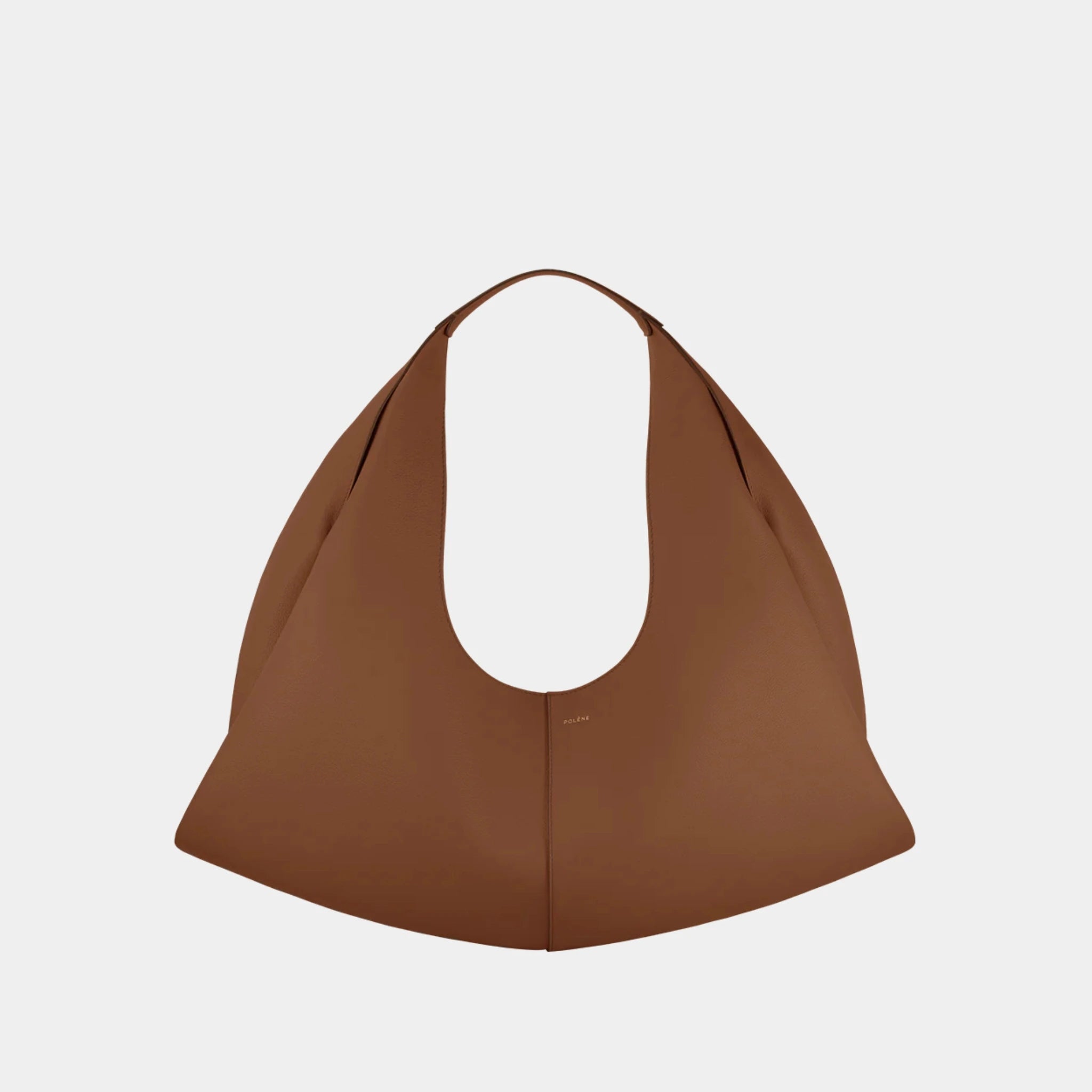 Polene Shuldo Bag in Spanish Calf Leather, Brown