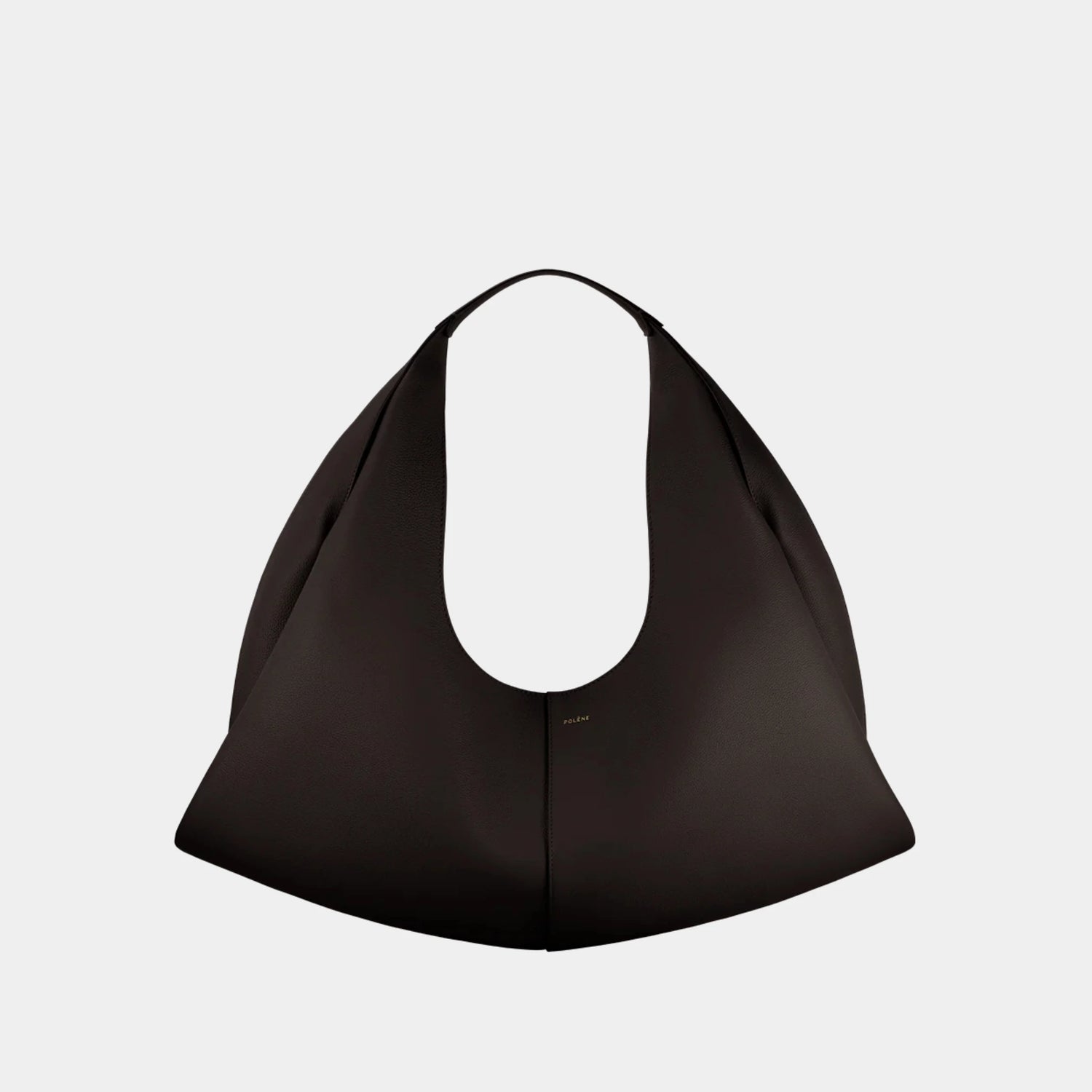 Polene Shuldo Bag in Spanish Calf Leather, Ebony
