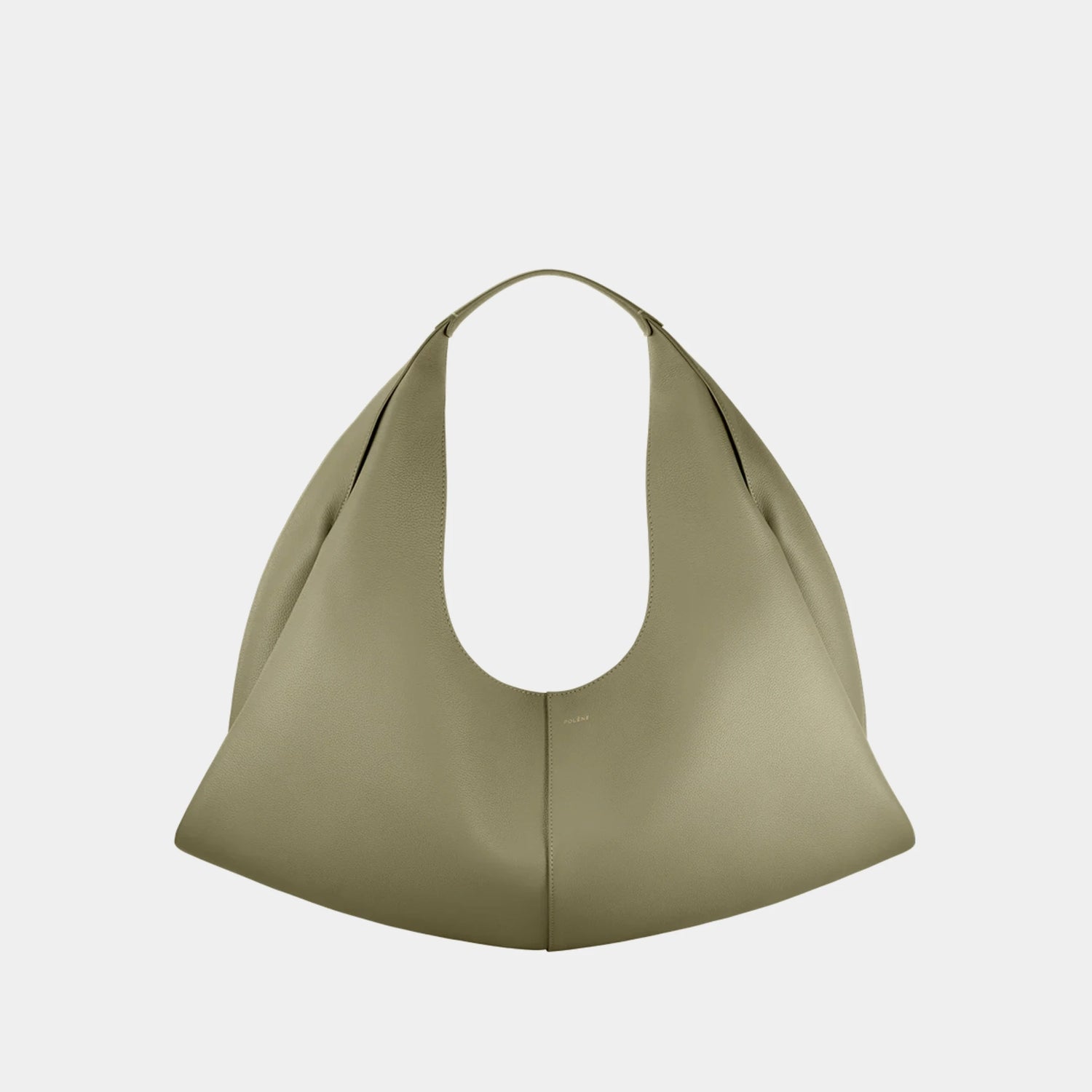 Polene Shuldo Bag in Spanish Calf Leather, Linden