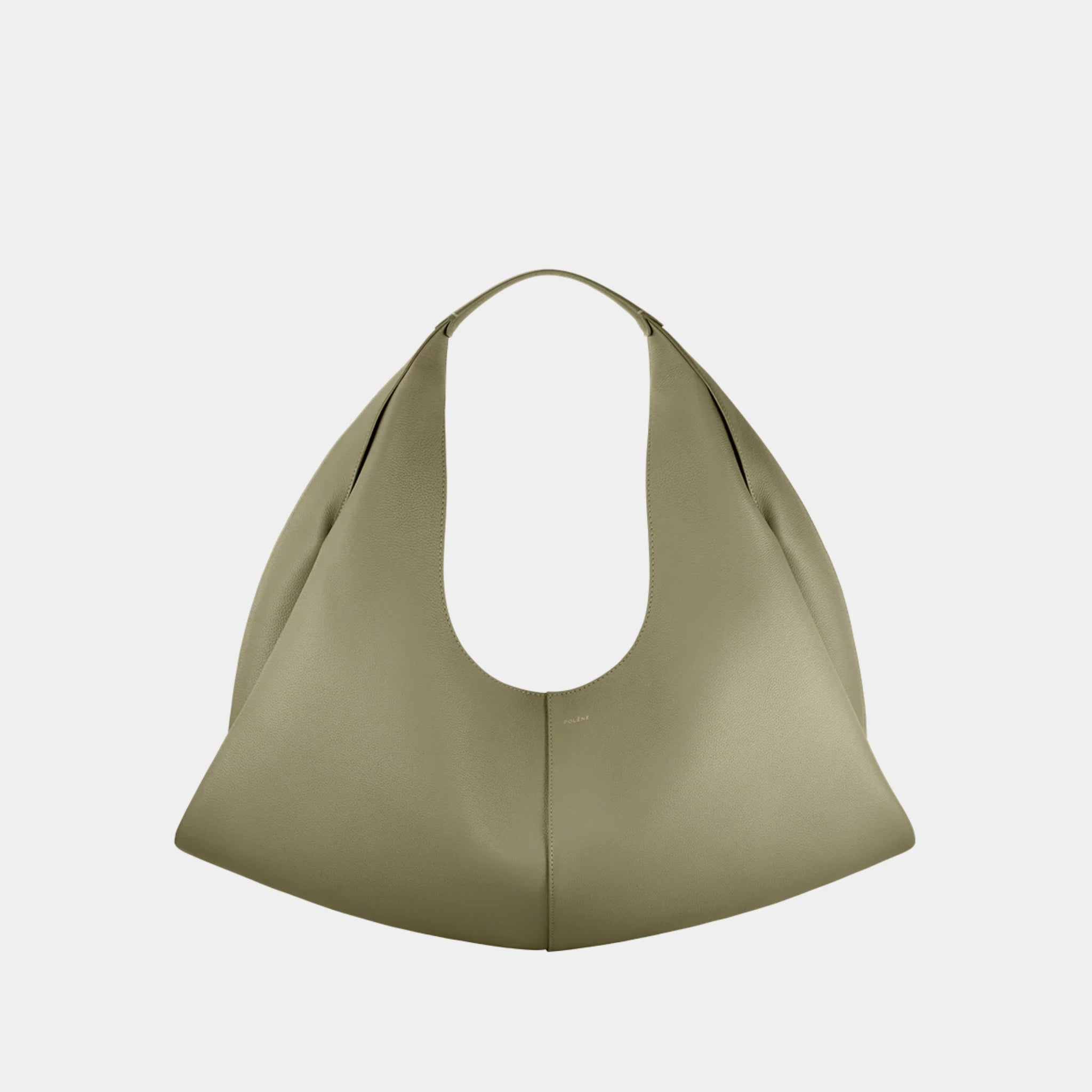 Polene Shuldo Bag in Spanish Calf Leather, Linden