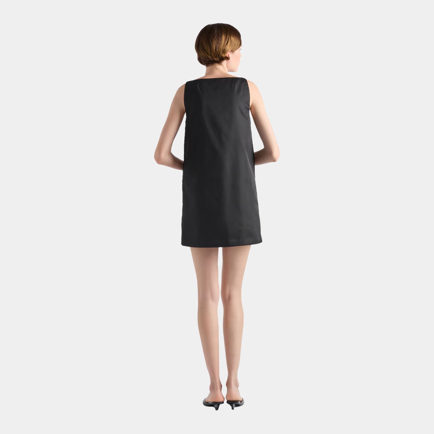 Prada A-line Sleeveless Re-Nylon Dress, Model, Back