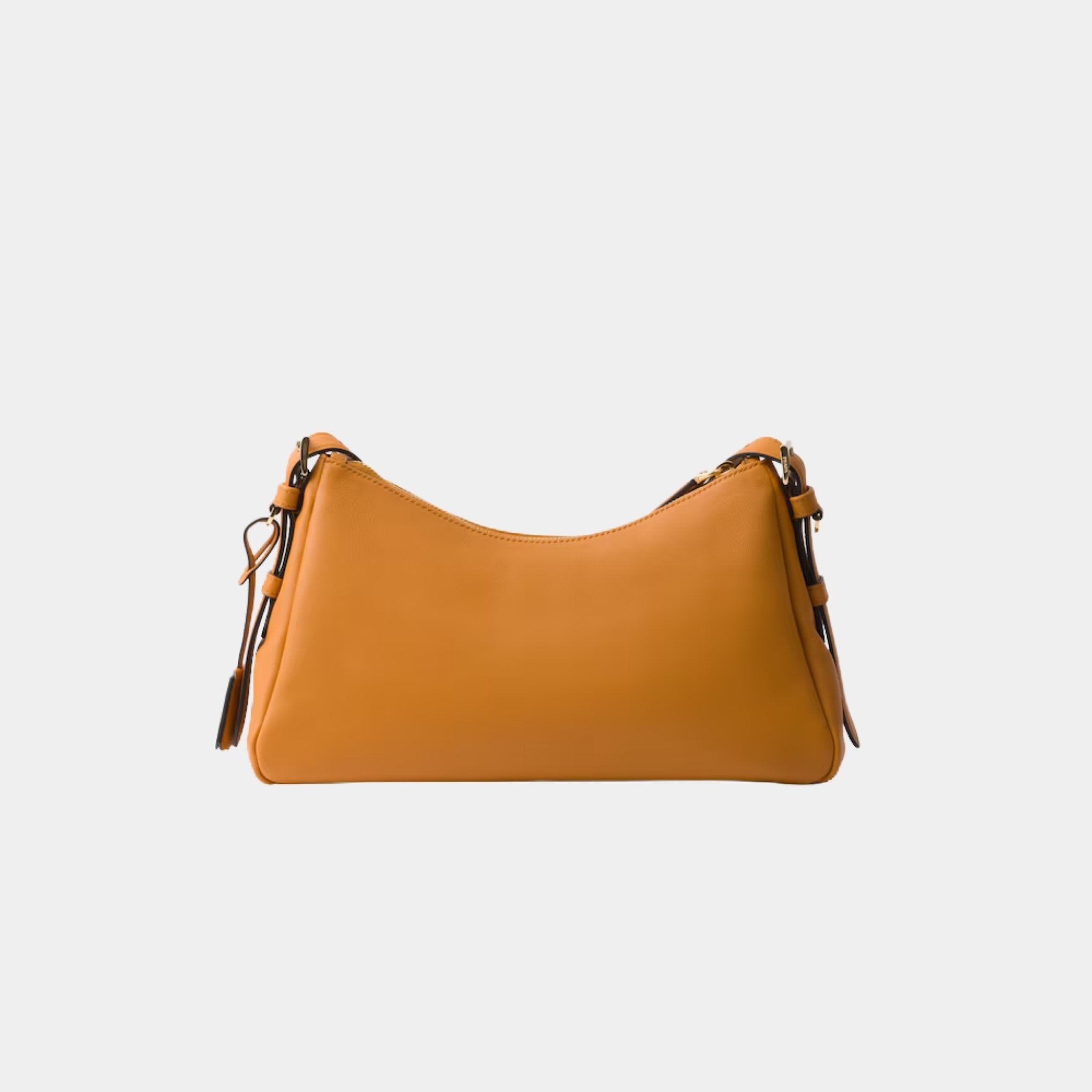 Prada Aimee Medium Leather Shoulder Bag, Amber, Back