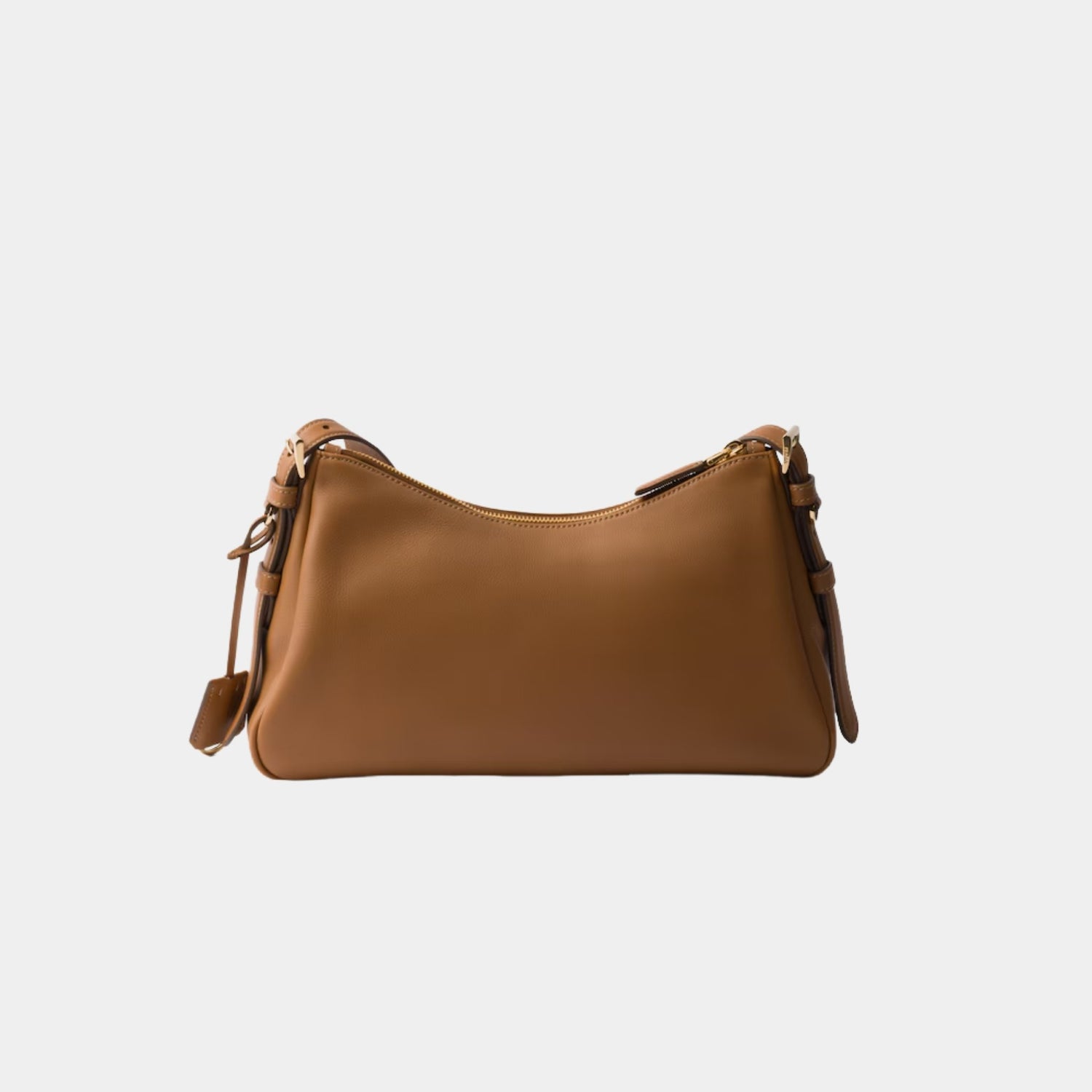 Prada Aimee Medium Leather Shoulder Bag, Caramel, Back