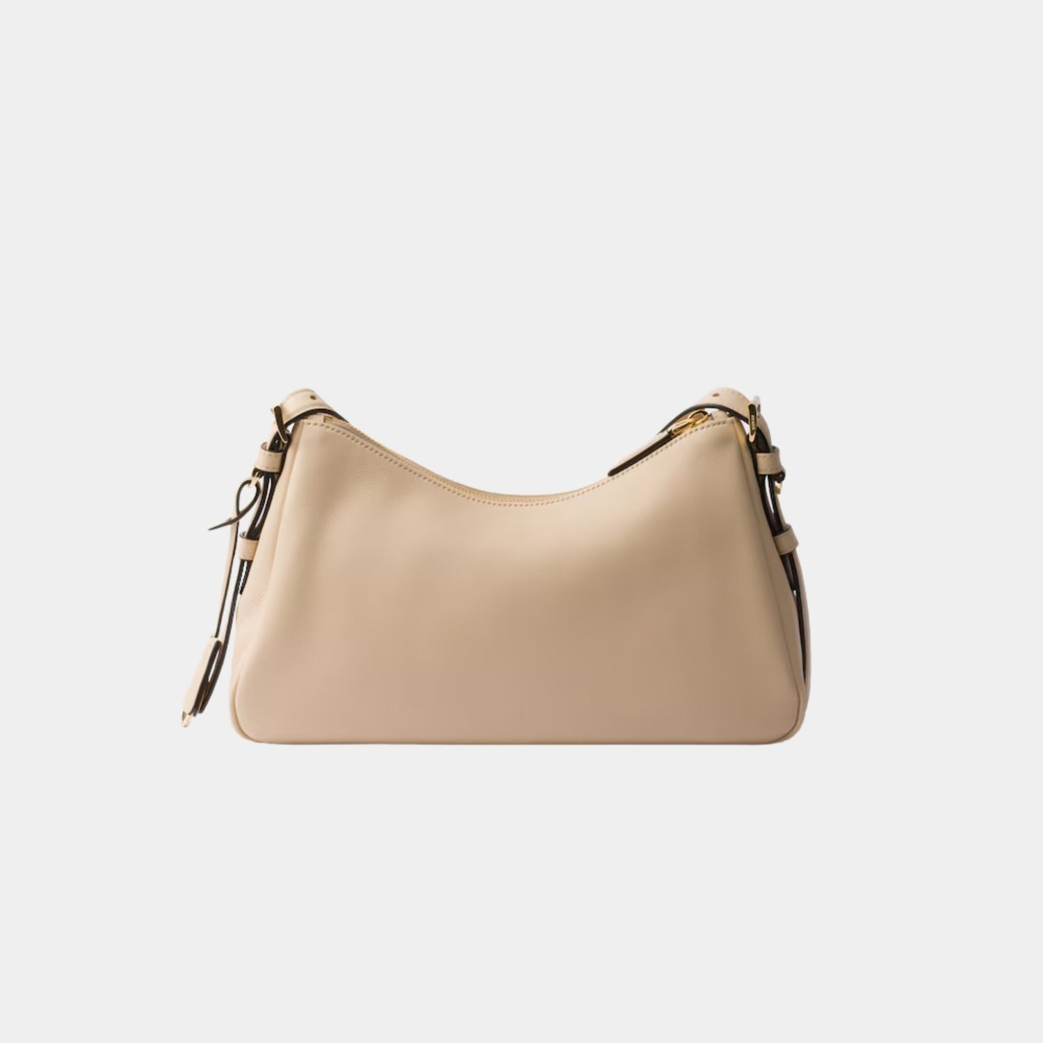 Prada Aimee Medium Leather Shoulder Bag, Travertine, Back