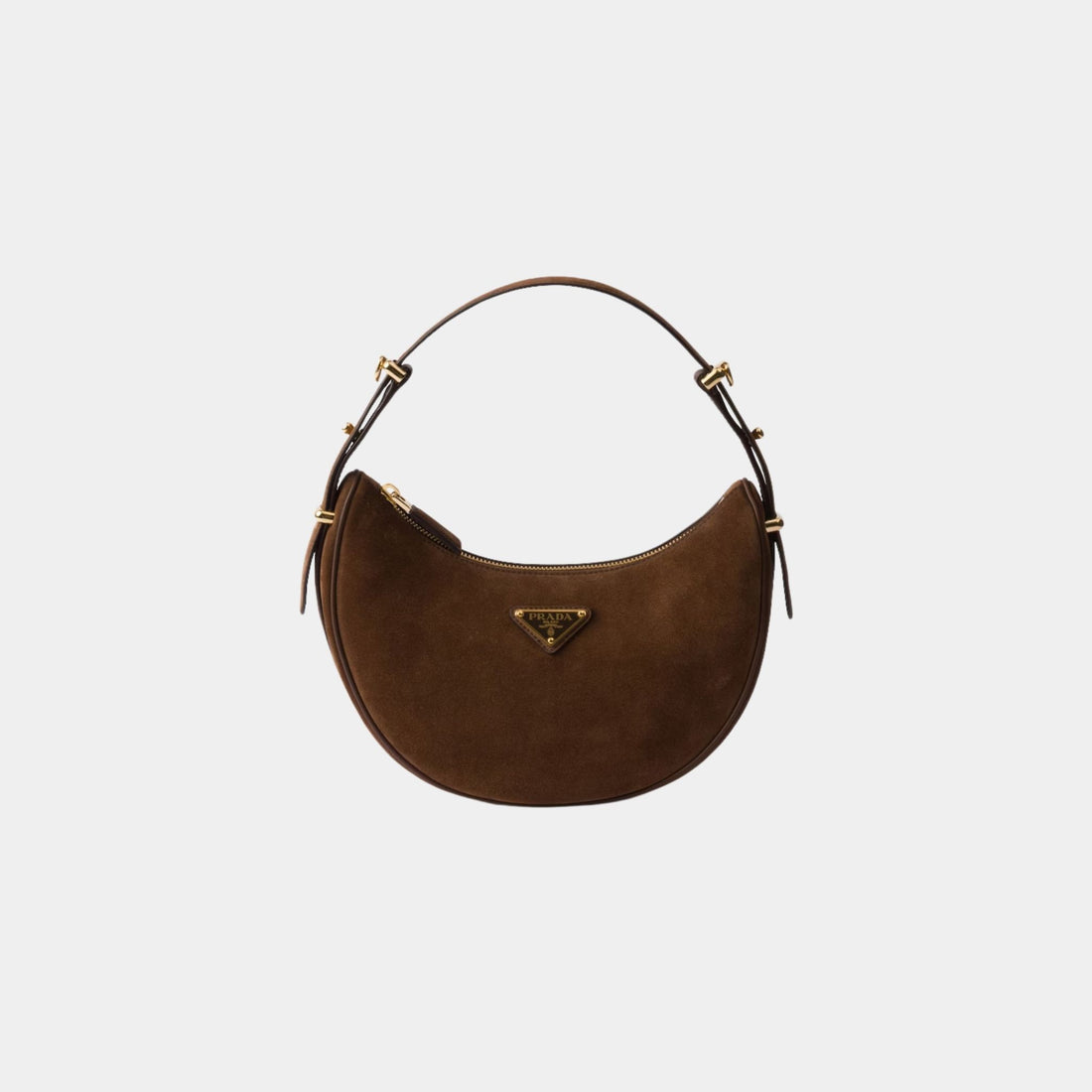 Prada Arque Suede Shoulder Bag, Front