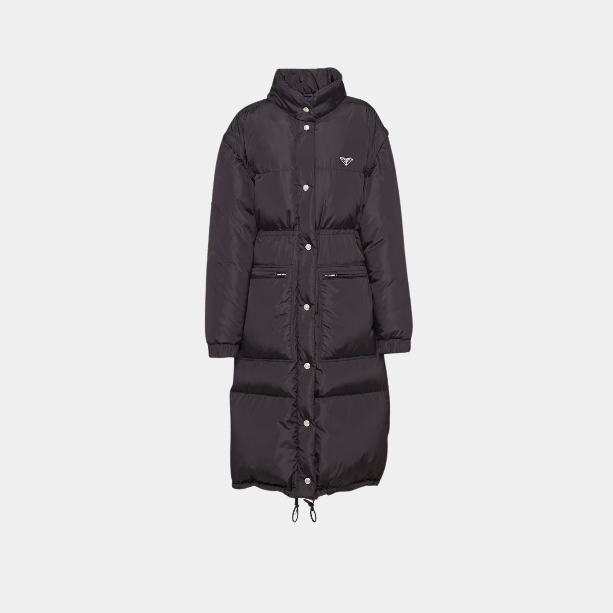 Prada Black Blue Re-Nylon Down Coat, Front