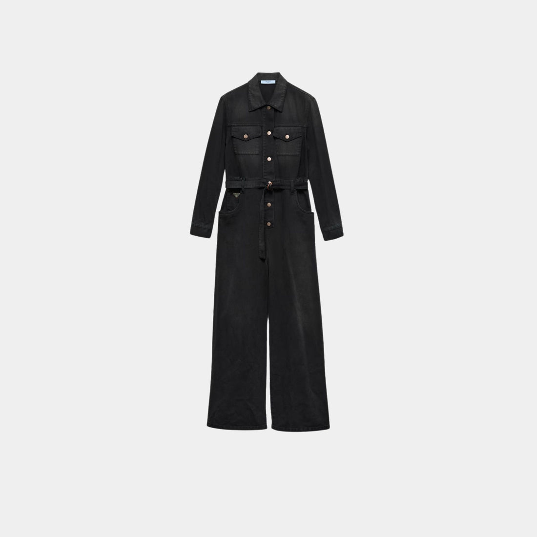 Prada Black Denim Jumpsuit, Front