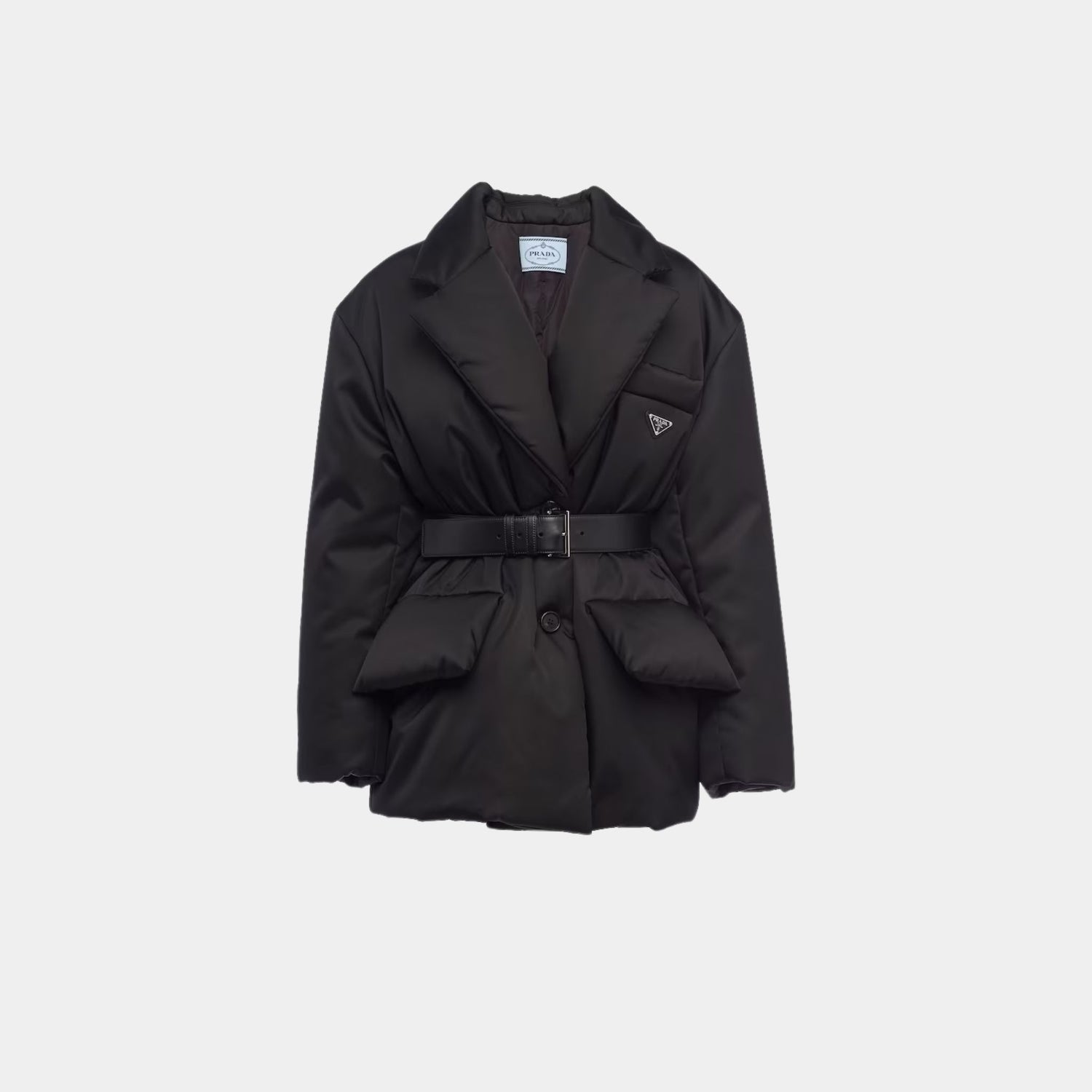 Prada Black Re-Nylon Down Jacket, Front